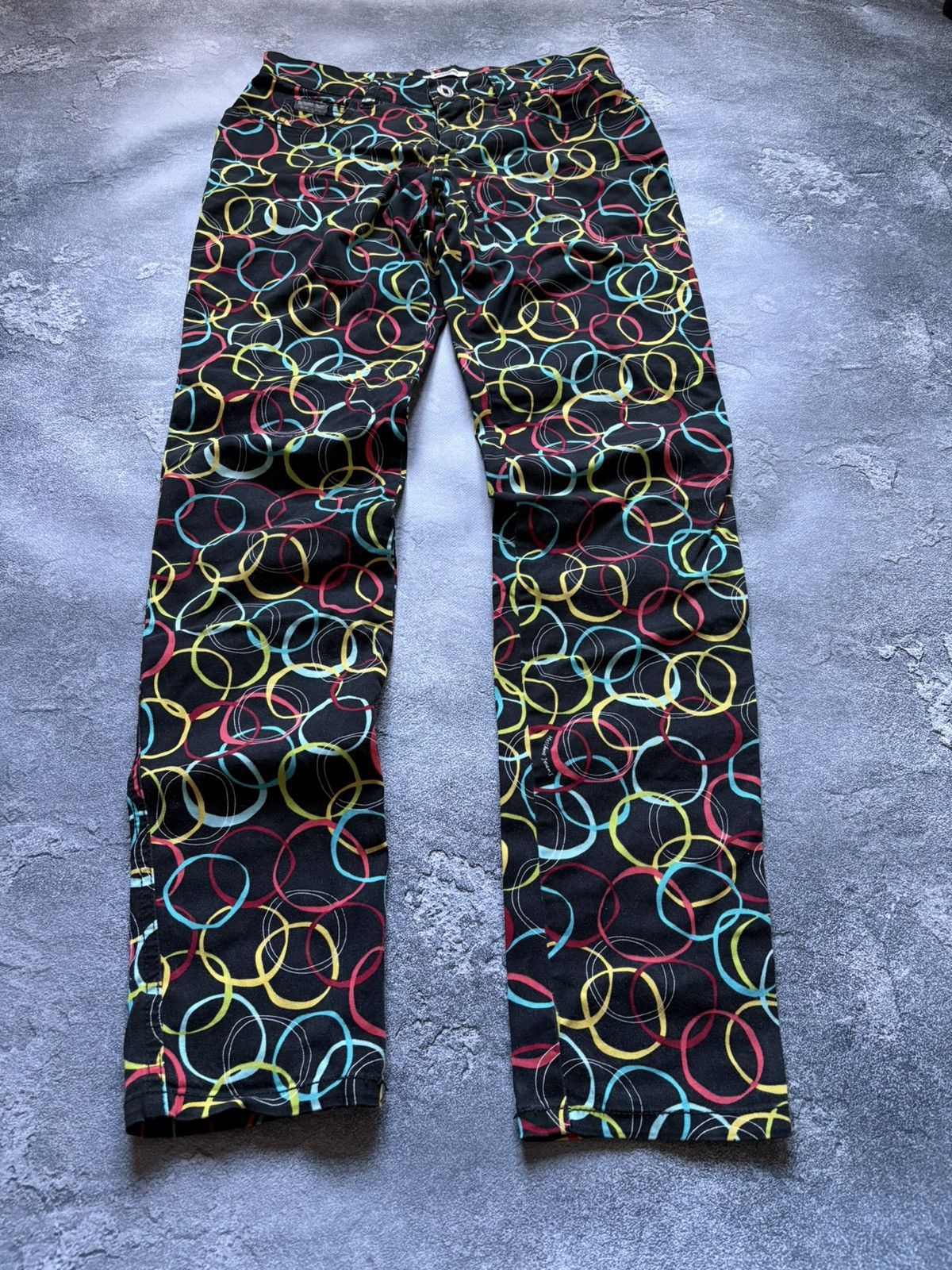 Moschino Crazy Vintage Moschino Jeans Donna Geometric Printed Pants Size 28" / US 6 / IT 42 - 2 Thumbnail