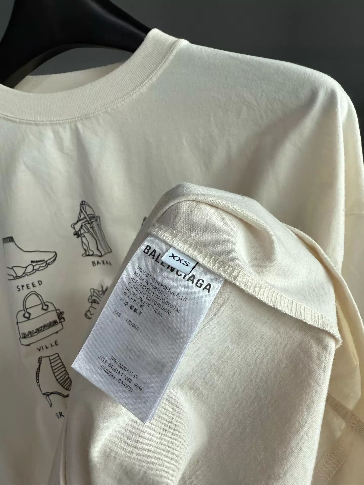 Balenciaga Balenciaga Chest Multi-Logo SS Tee XXS (180/185 Slim) Size US XXS / EU 40 - 4 Thumbnail