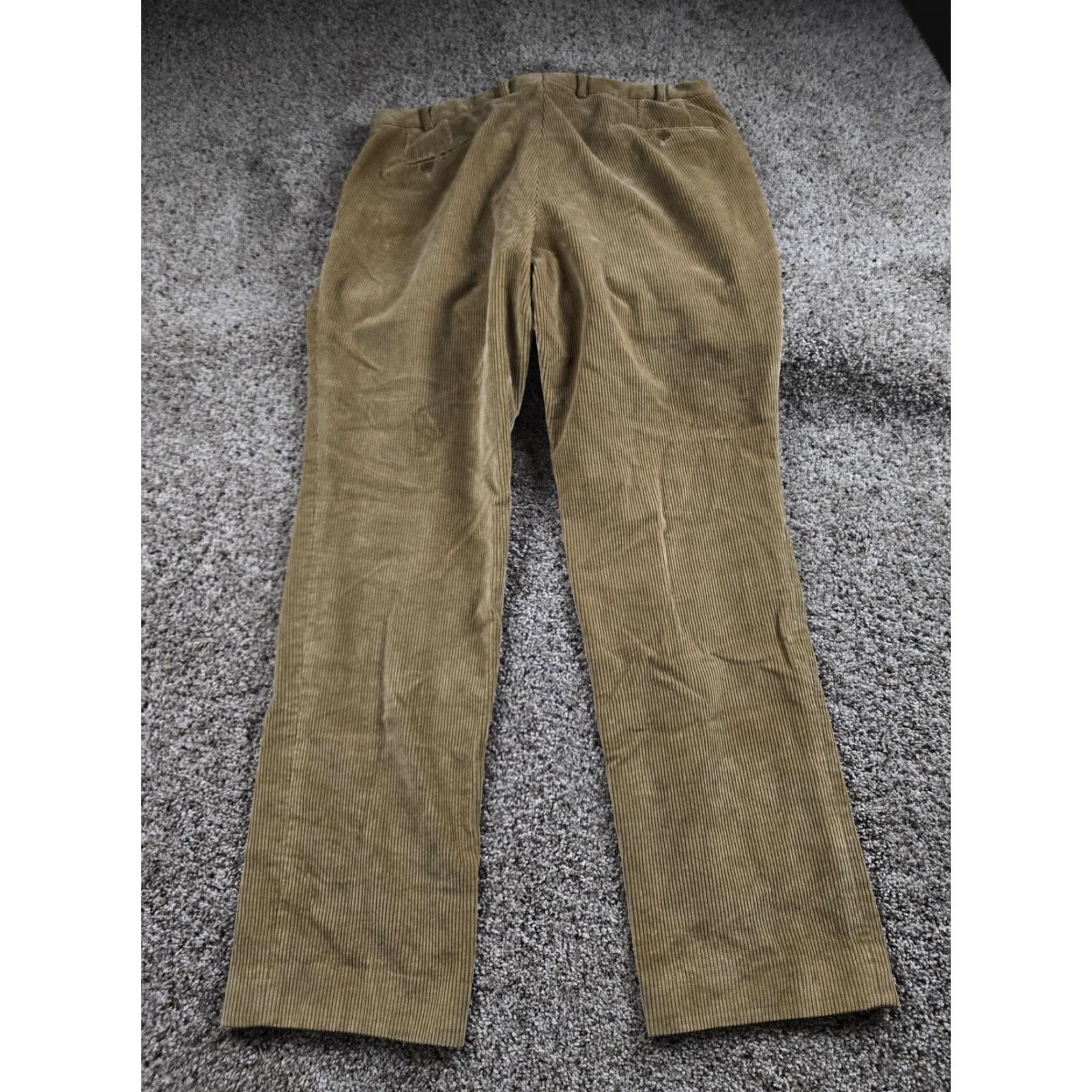 Vintage Magee Corduroy Pants Mens 40x33 Beige Chino Straight Leg Cotton 5-Pocket Design Pleated Front Classic Fit zip Size US 40 / EU 56 - 4 Thumbnail