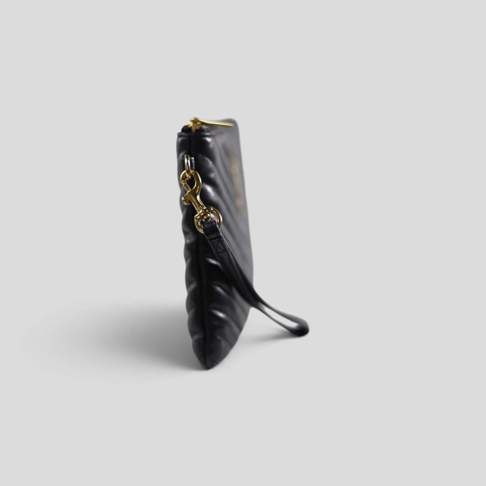 Saint Laurent Paris Saint Laurant YSL Monogram Quilted Leather Clutch in Black Size ONE SIZE - 3 Thumbnail