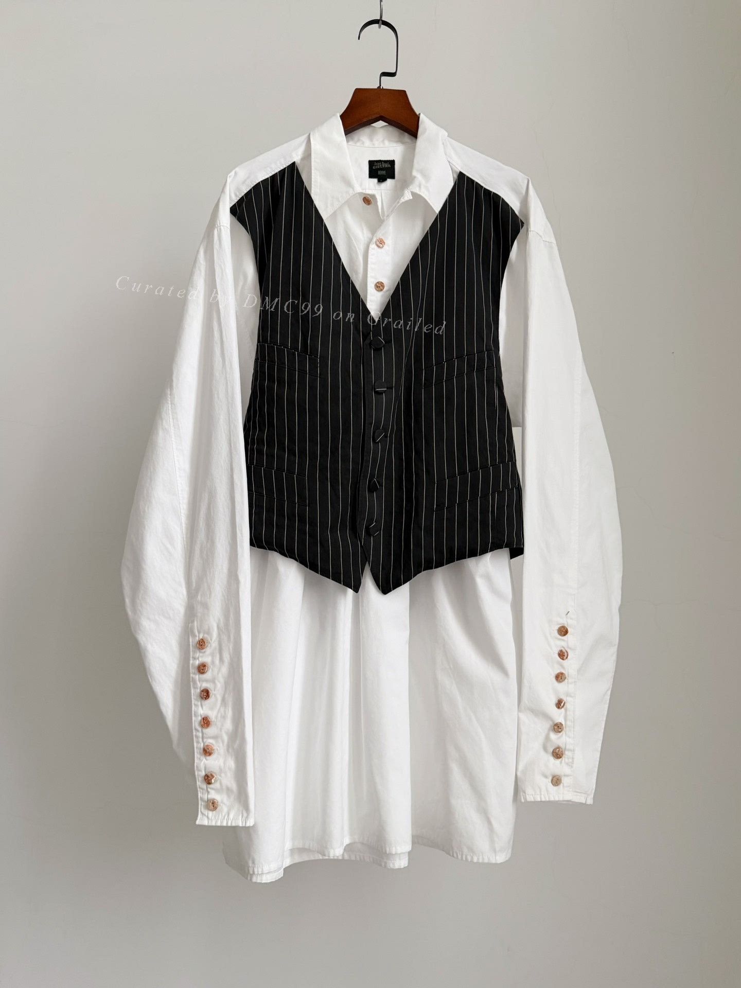 Jean Paul Gaultier Jean Paul Gaultier Vintage Spliced Vest Shirt Size US M / EU 48-50 / 2 - 1 Thumbnail