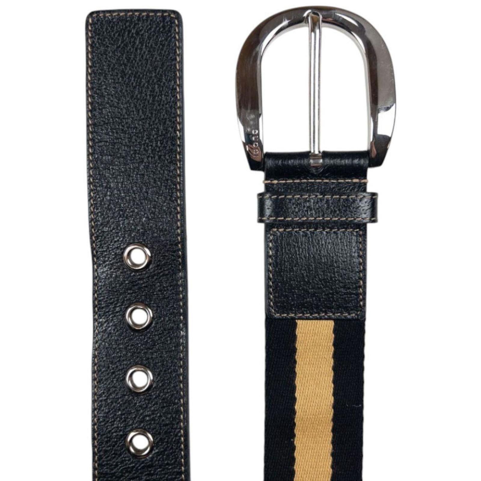 Gucci Vintage Gucci Stripe Leather Belt Size W26 Size ONE SIZE - 4 Thumbnail
