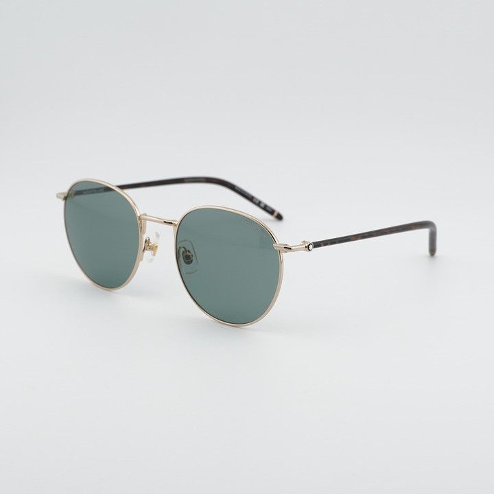 Montblanc Montblanc MB0343SA 002 Sunglasses Gold Round Frame Size ONE SIZE - 1 Thumbnail