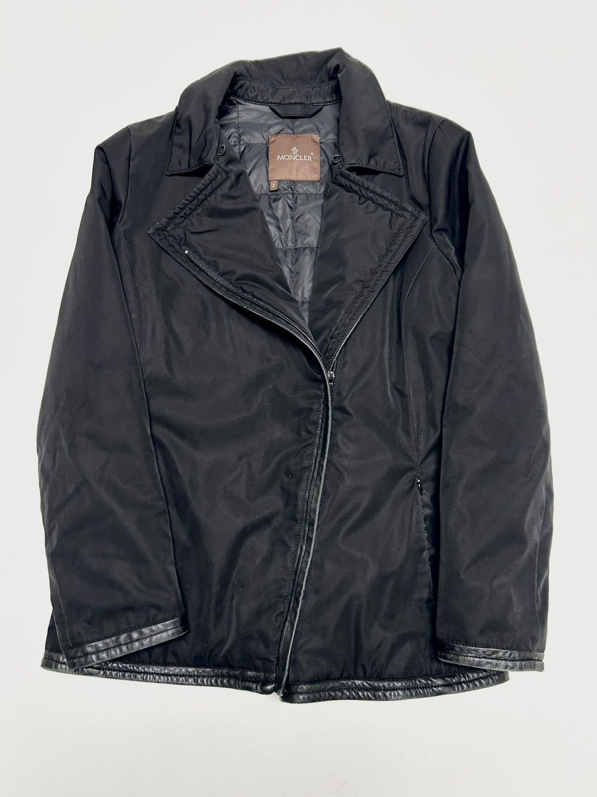 Moncler 2006 Leather Detailed Biker Jacket Size US M / EU 48-50 / 2 - 4 Thumbnail