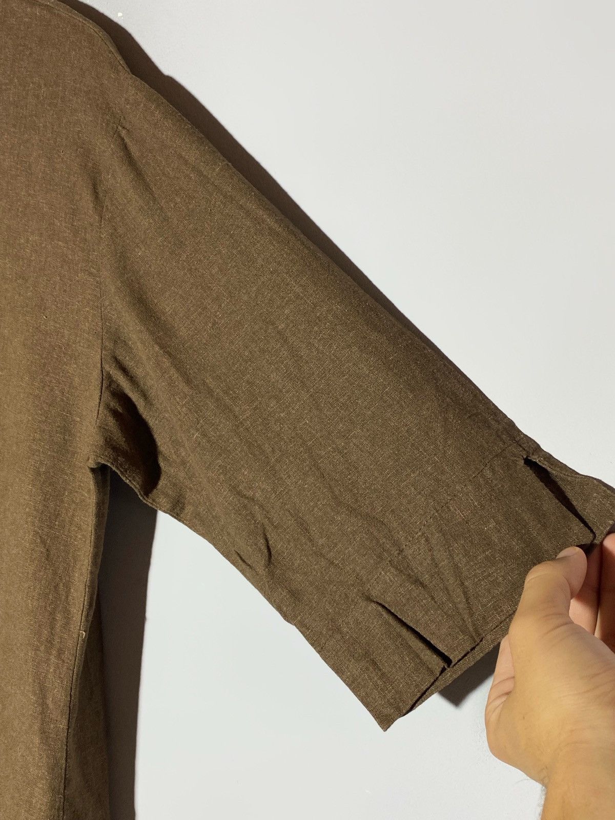 Kenzo Kenzo Femme Vintage 90s Brown Linen Shirt Size XL / US 12-14 / IT 48-50 - 10 Thumbnail