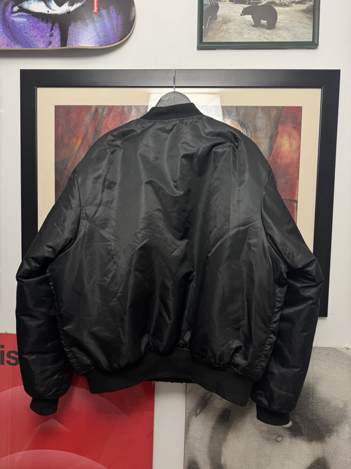 Vintage Ma1 Flyer Black Vintage Nylon Bomber Jacket BoxyFit Oversize Size US L / EU 52-54 / 3 - 2 Thumbnail