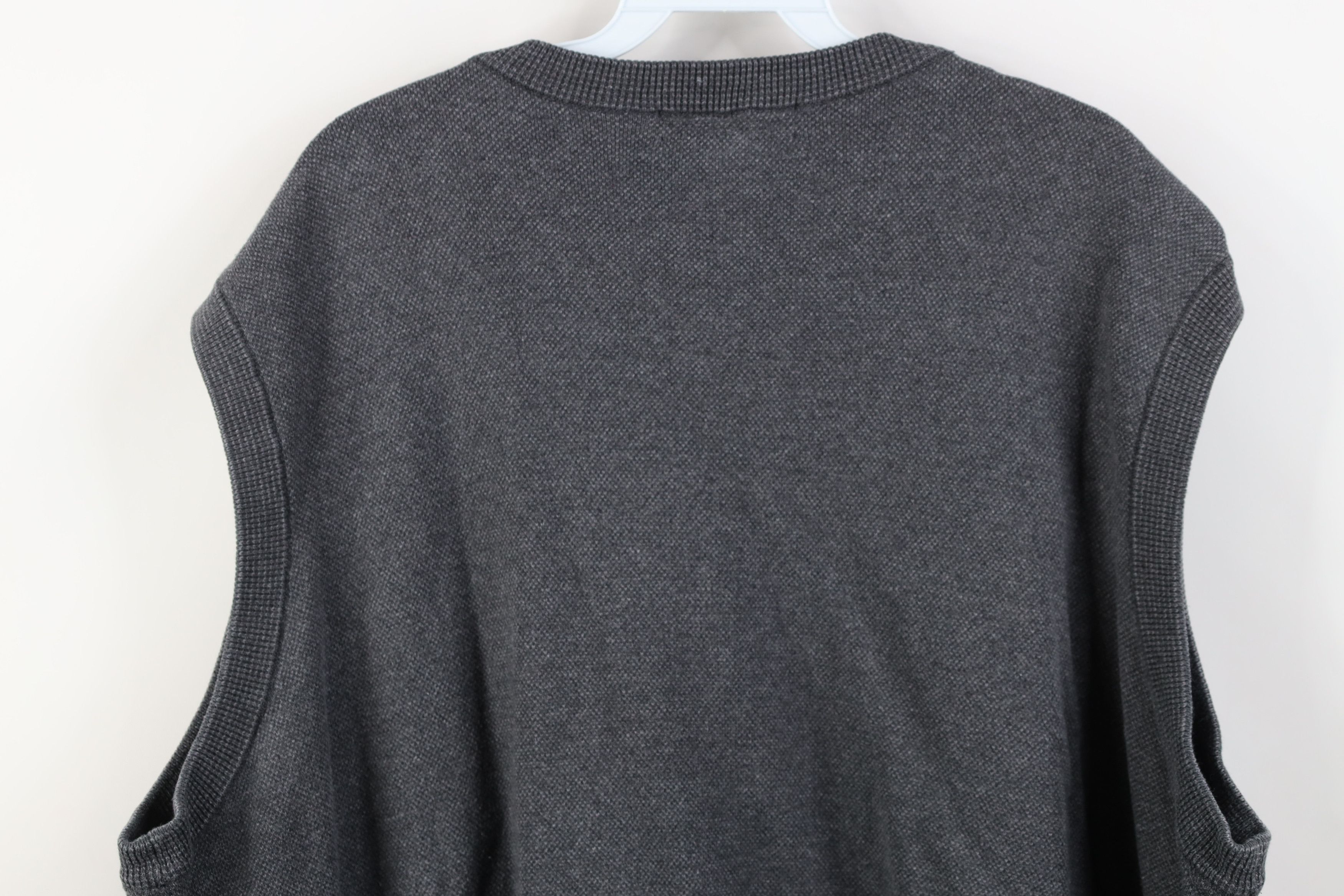 Vintage Vintage 90s Streetwear Cotton Knit V-Neck Sweater Vest Gray Size US XL / EU 56 / 4 - 10 Thumbnail