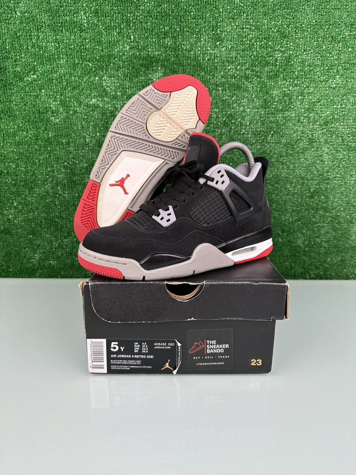 Jordan Brand Jordan 4 Retro OG Mid Bred 2019 (GS) Size 5Y Size US 5 / EU 37 - 1 Thumbnail