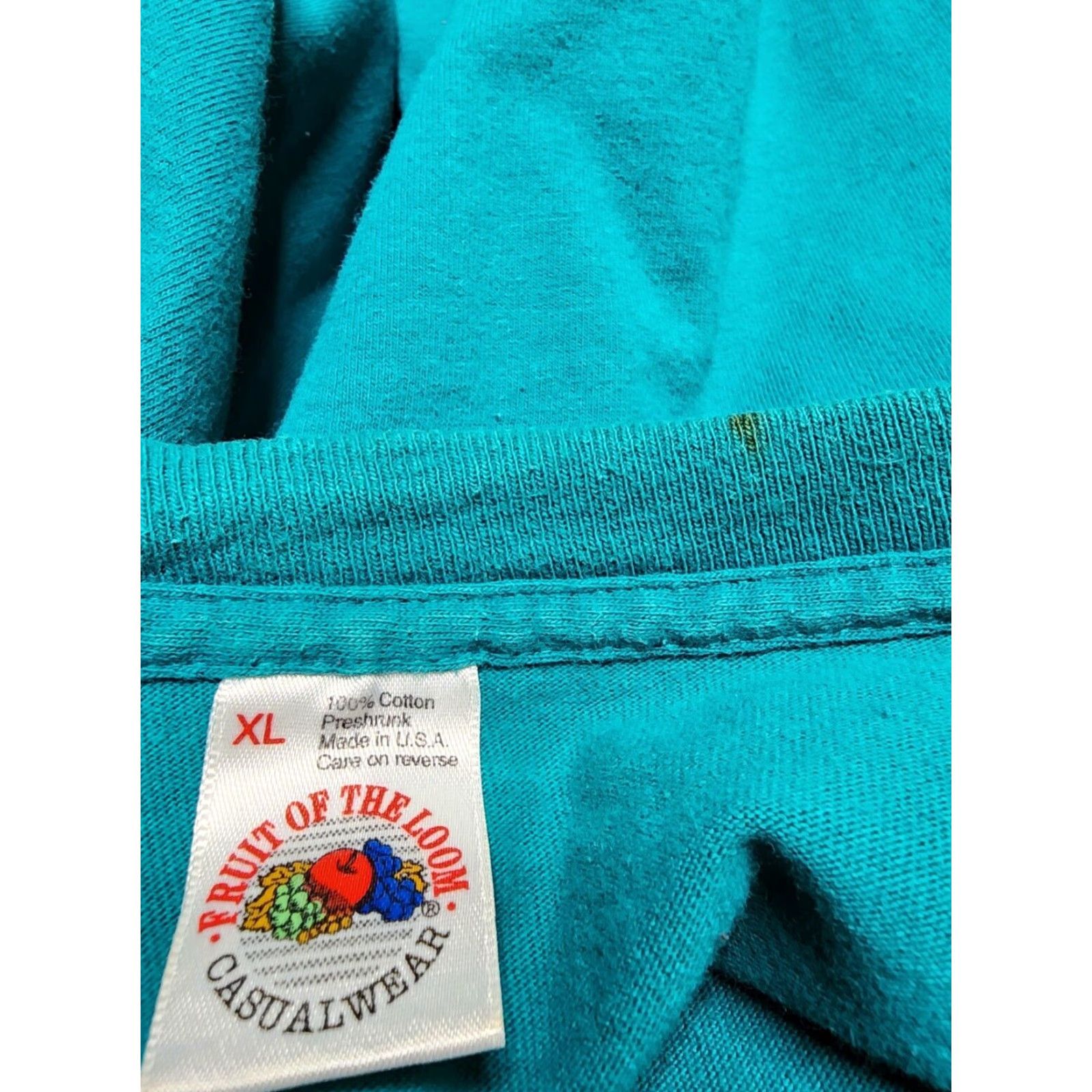 Hanes VINTAGE Hanes Heavyweight 50/50 Cotton Blend T-Shirt Men XL Green Short Sleeve 90s Concert Retro Size US XL / EU 56 / 4 - 2 Thumbnail