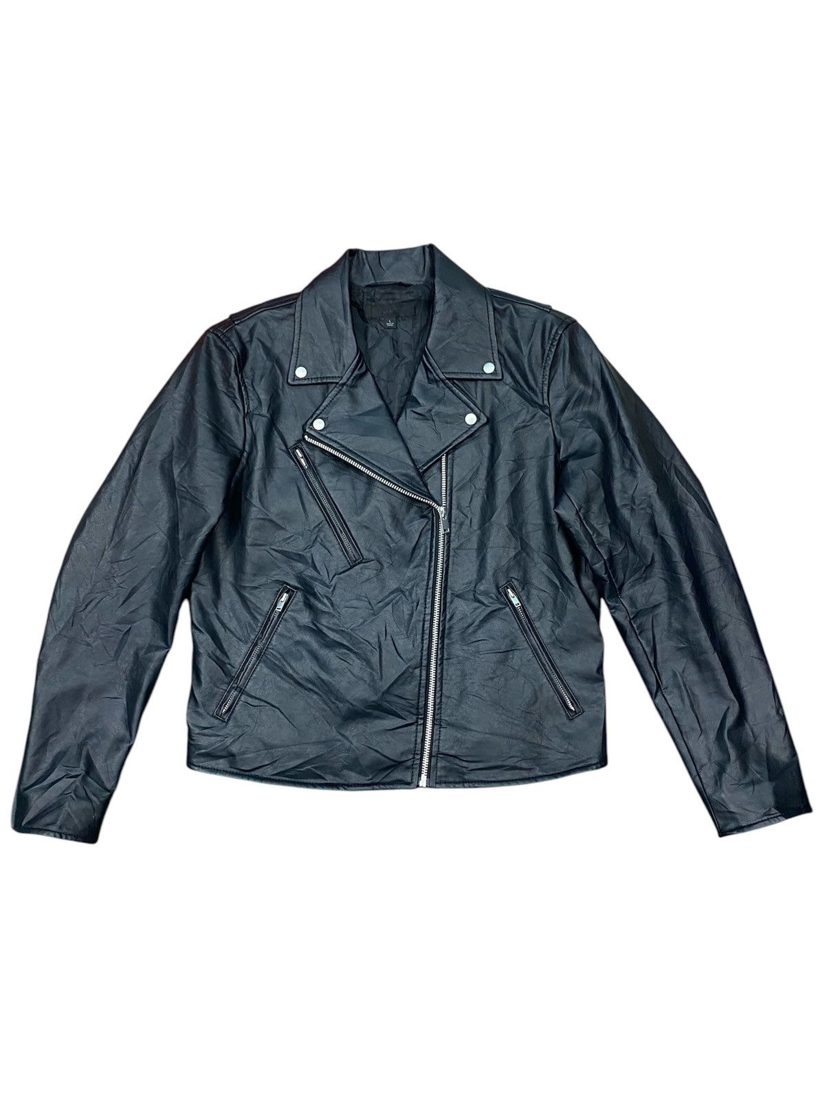 Uniqlo Uni qlo leather biker jacket Size L / US 10 / IT 46 - 1 Thumbnail