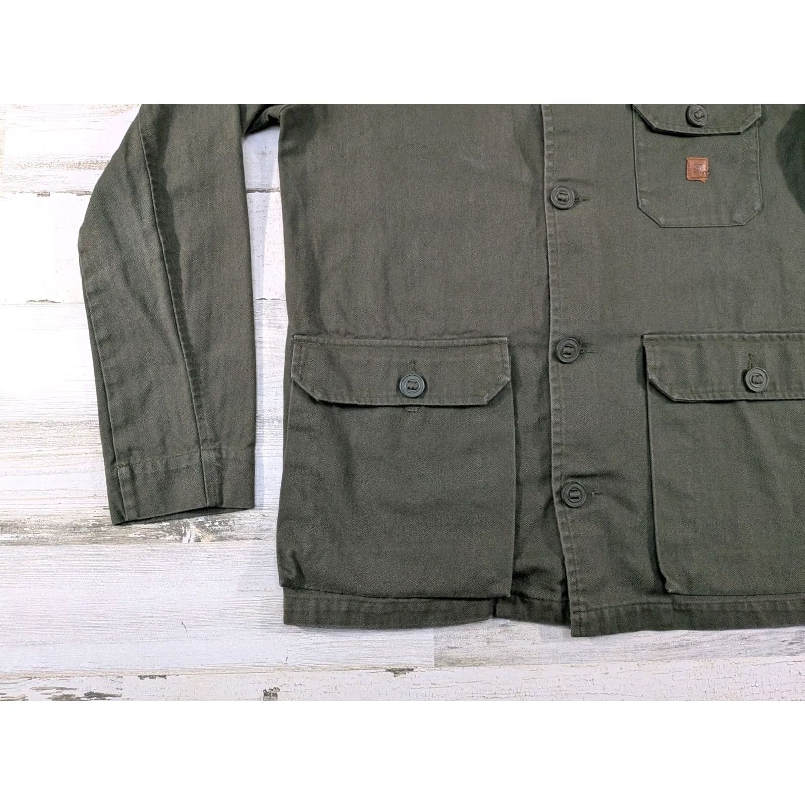 Roark Roark Jacket Mens M Green Herringbone Twill Military Field Jacket Size US M / EU 48-50 / 2 - 7 Thumbnail