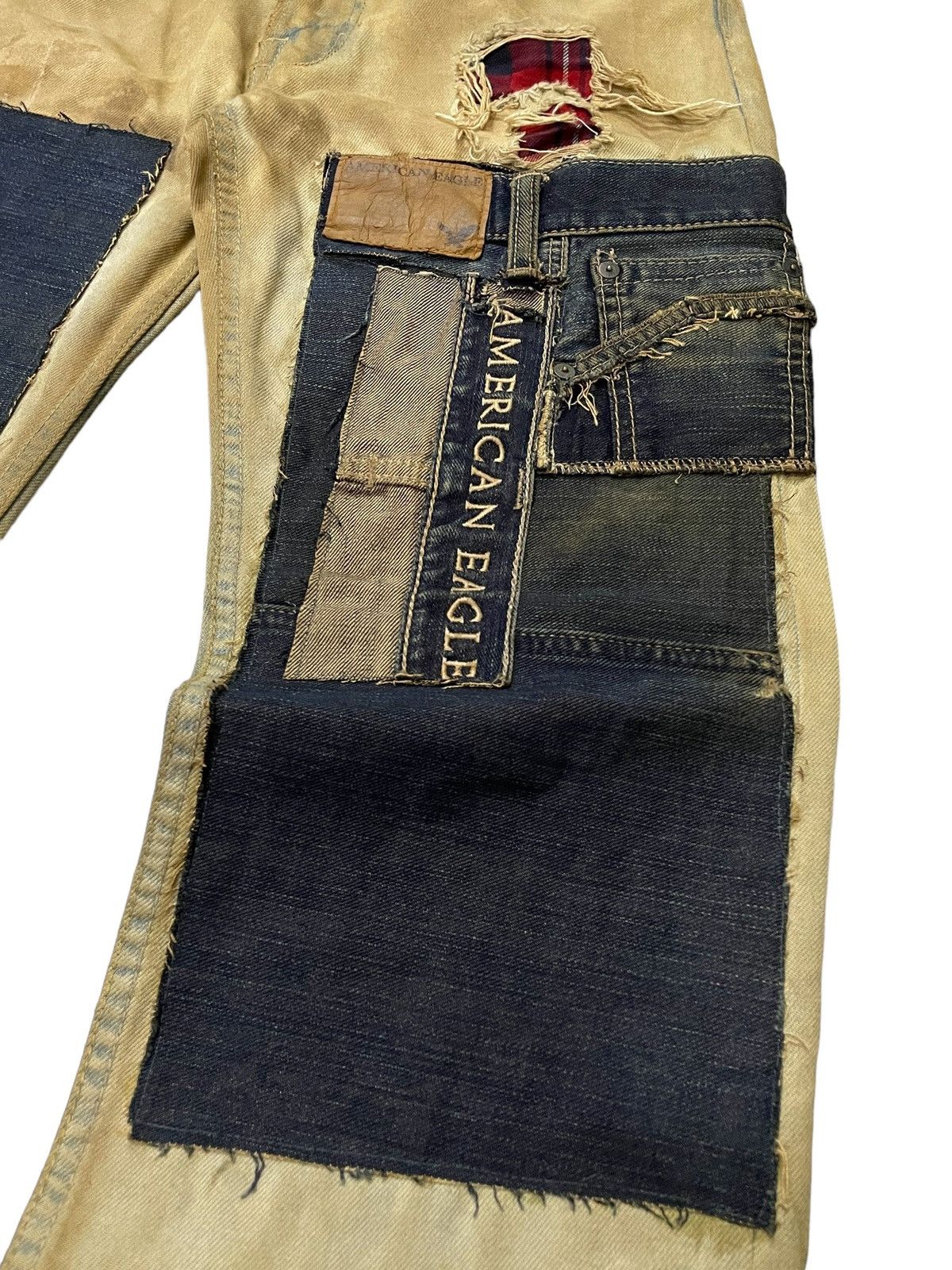 Hysteric Glamour × Japanese Brand American Eagle Patch work Mud Wash Dirty Loose Jeans Size US 30 / EU 46 - 11 Thumbnail