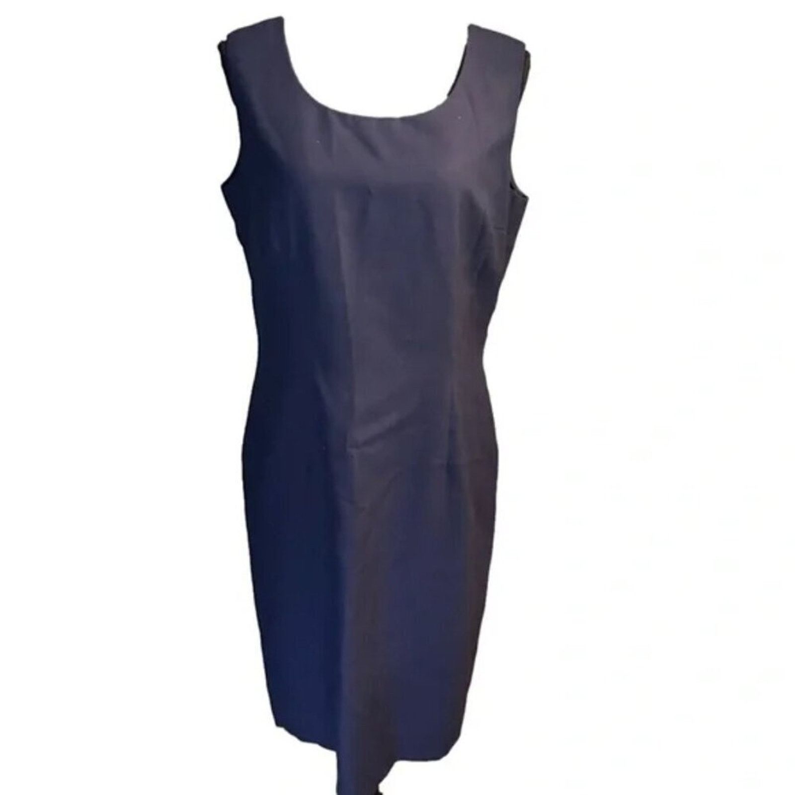 Vintage Oleg Cassini Sleeveless Navy Blue Sheath Dress