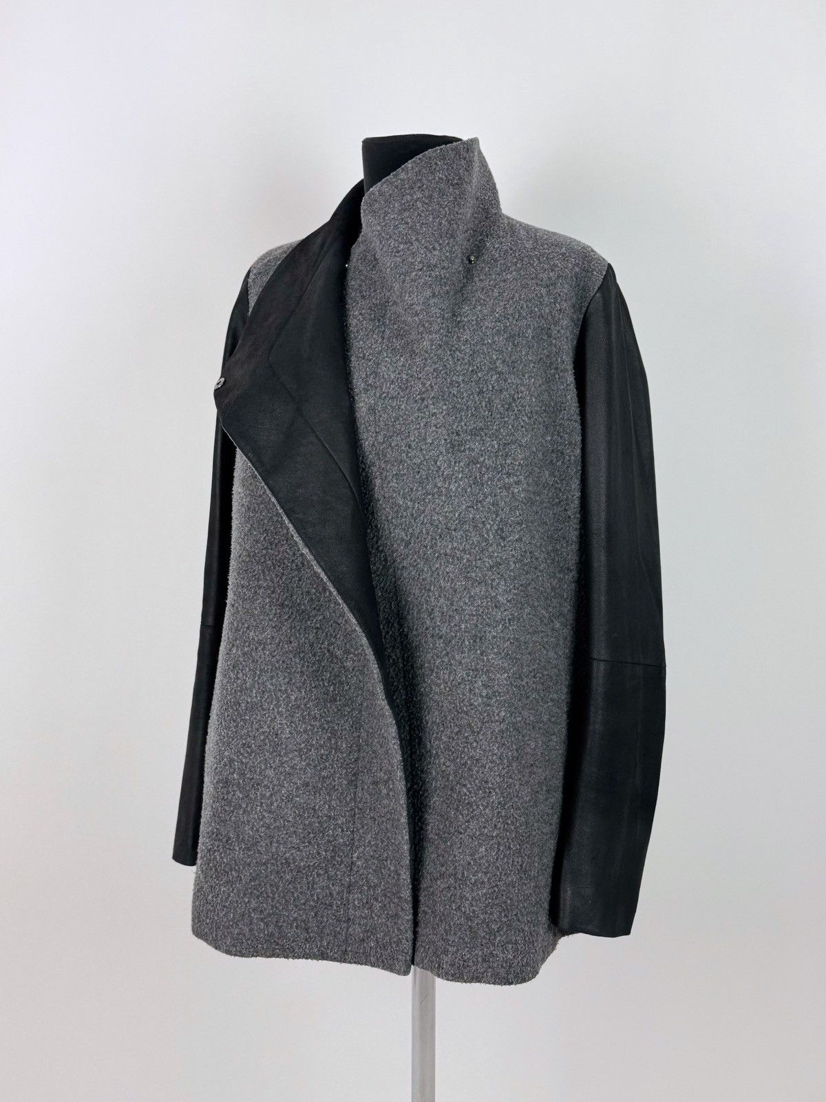 Theory Theory Naomo Leather Sleeve Felt Coat Jacket Size S / US 4 / IT 40 - 2 Thumbnail