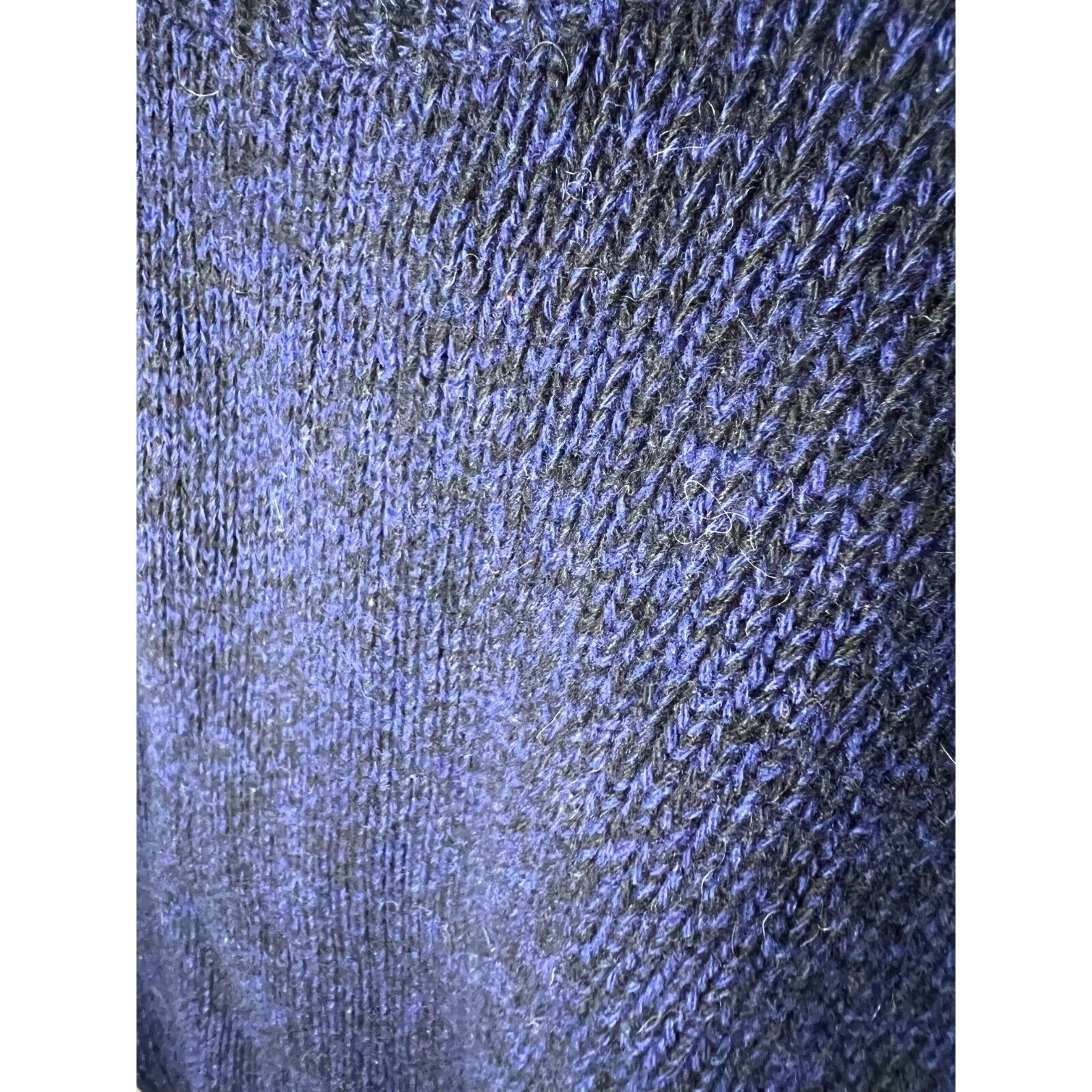 Vintage VTG Cambridge Dry Goods Sweater Women Medium Blue Black Wool Size M / US 6-8 / IT 42-44 - 3 Thumbnail
