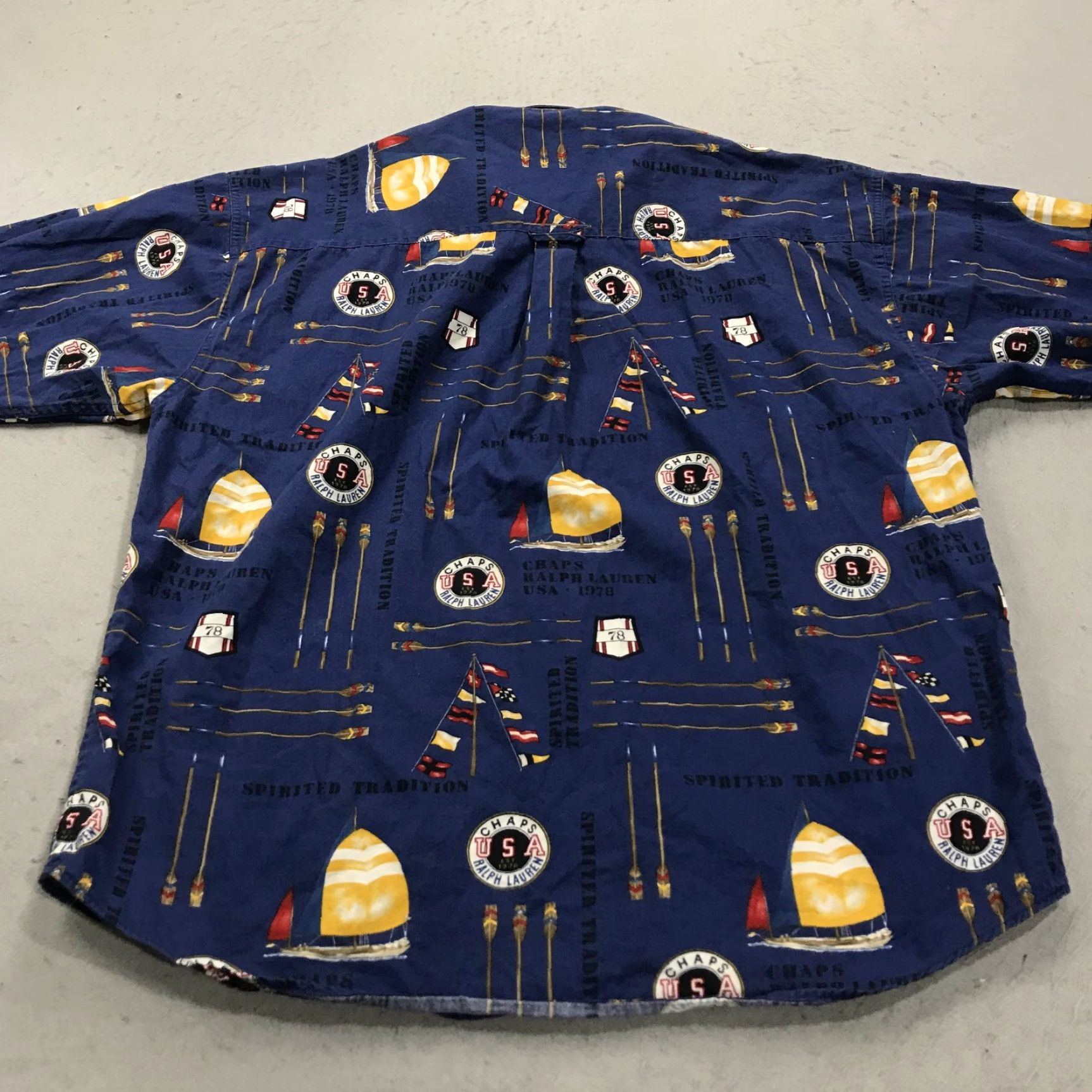 Ralph Lauren VINTAGE Ralph Lauren Shirt Mens XL Blue AOP Yachting Sailing Loud USA 90s Size US XL / EU 56 / 4 - 6 Thumbnail