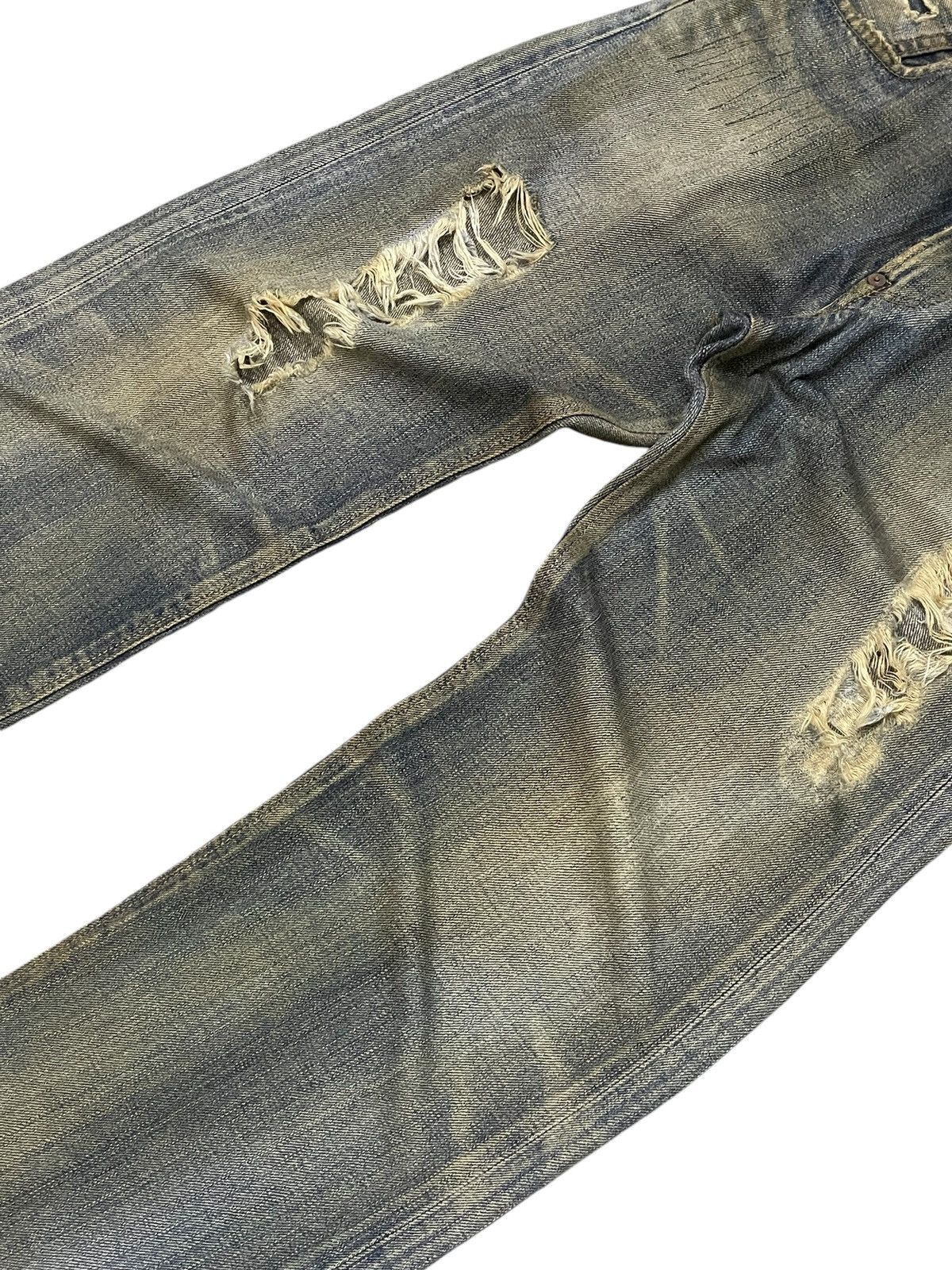 Edwin × If Six Was Nine × Levi's Edwin 505 Selvedge Muddy Wash Distressed Loose Jeans Size US 29 - 5 Thumbnail