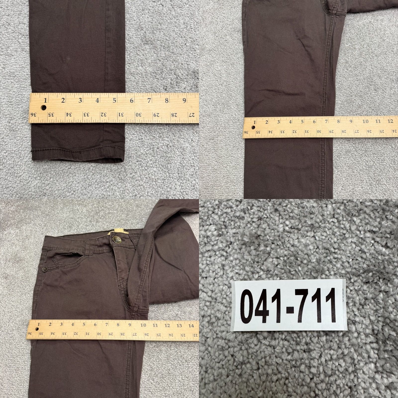 Vintage Democracy Pants Skinny Cropped Womens 10 Brown Mid Rise Stretch Twill Size 32" / US 10 / IT 46 - 9 Thumbnail