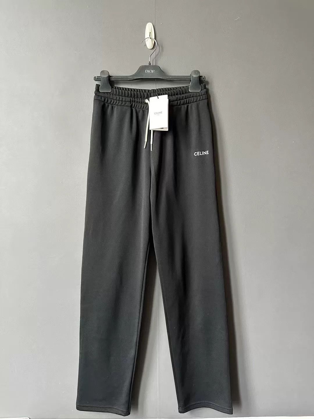 Celine celine black logo embroidered casual pants Size 23" - 1 Thumbnail