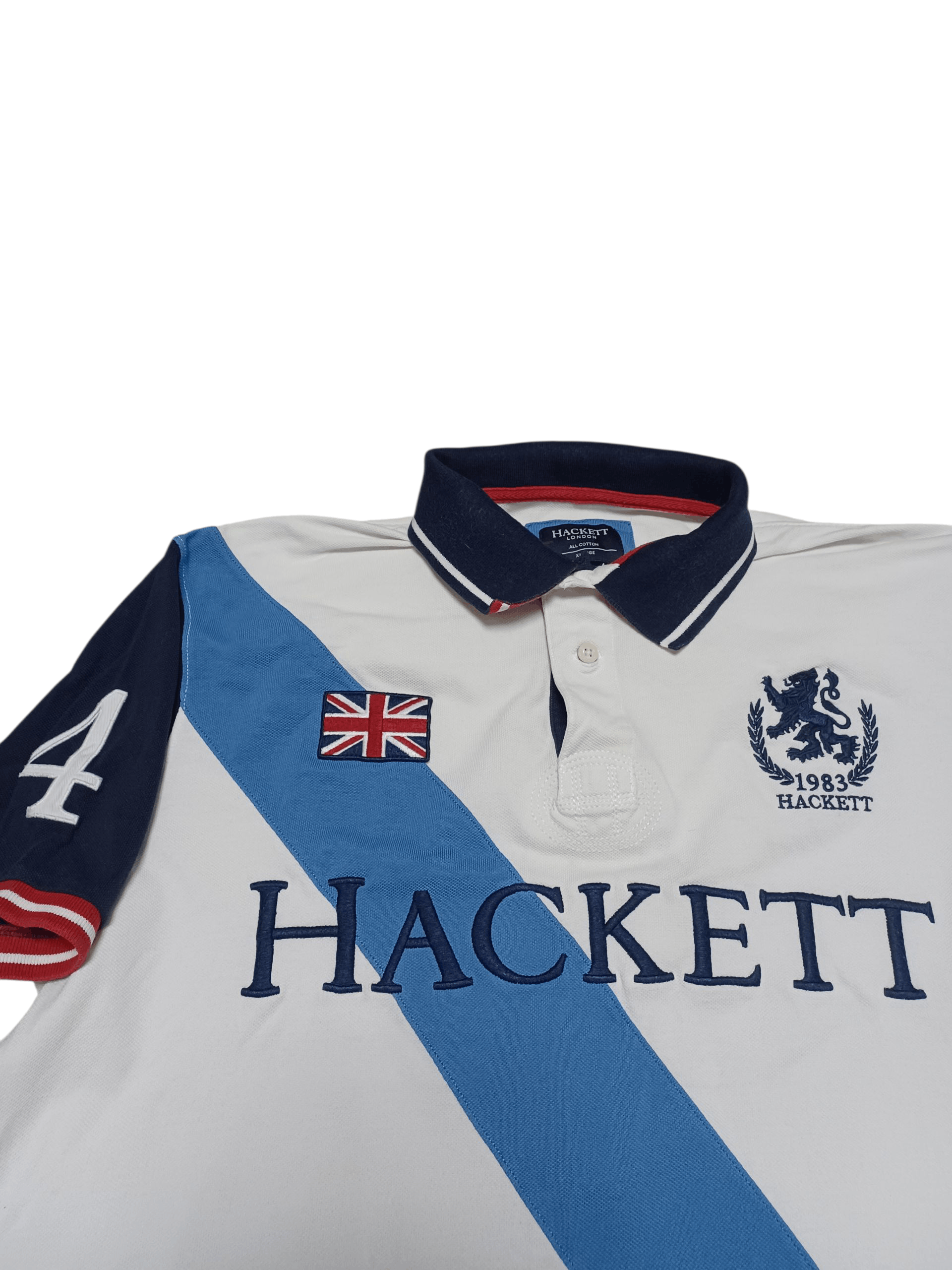 Hackett HACKETT LUXURY VINTAGE BIG LOGO EMBROIDERED POLO SHIRT Size US XL / EU 56 / 4 - 2 Thumbnail
