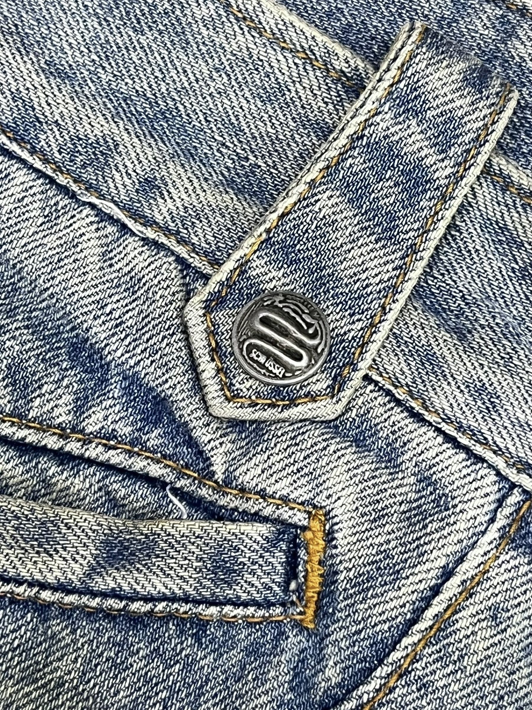 Schlussel 💥Y2K Schlussel Flare Denim Spliced Studs & Splatter RARE Size US 30 / EU 46 - 7 Thumbnail