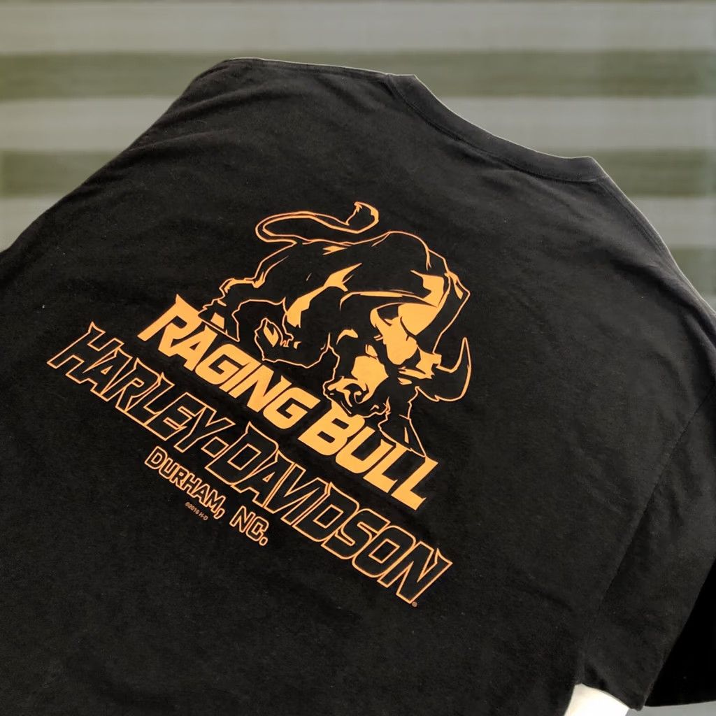 Harley Davidson Harley-Davidson Raging Bull Shirt Mens XL Black Motorcycle Tee Durham NC Size US XL / EU 56 / 4 - 1 Thumbnail