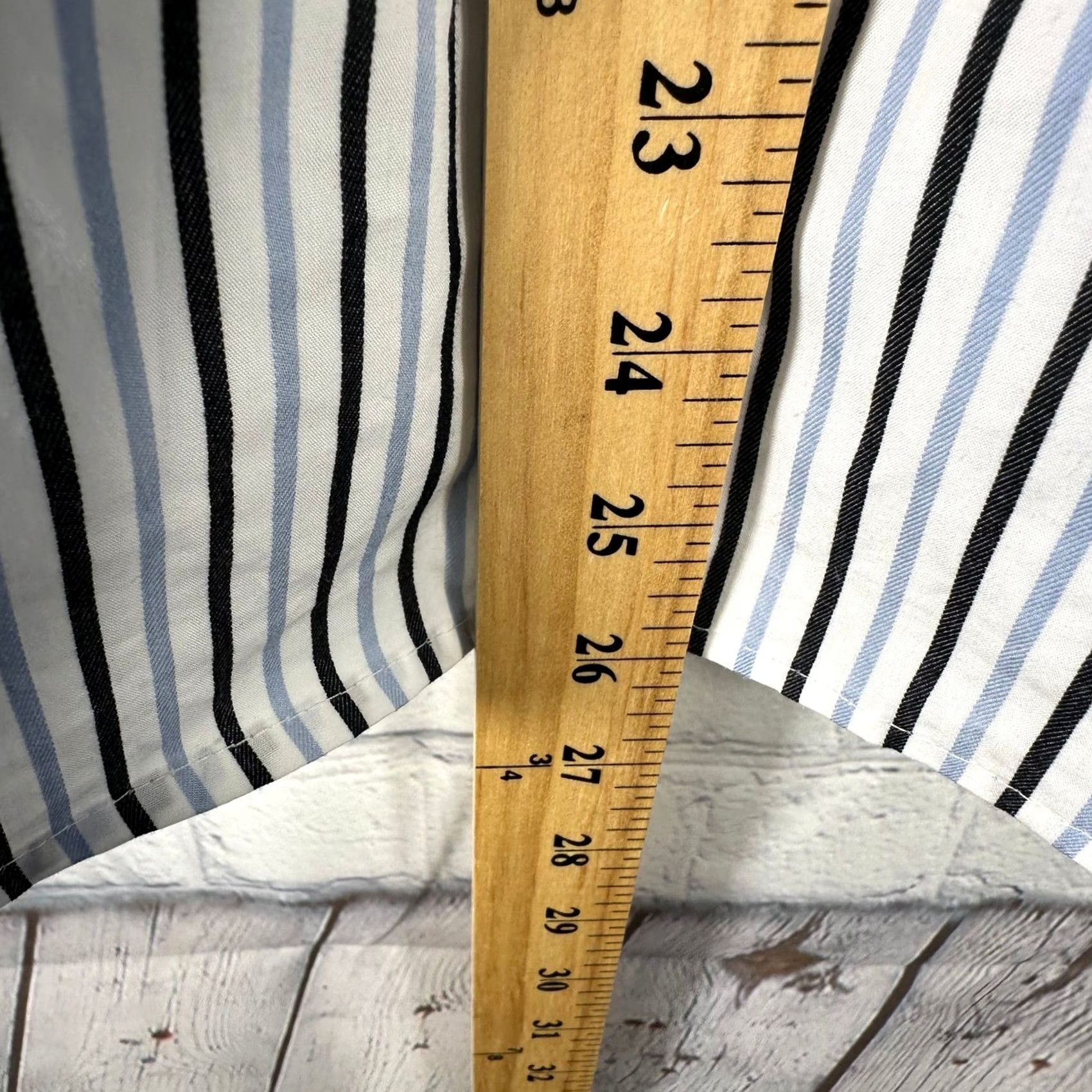 Karl Lagerfeld Karl Lagerfeld Paris Womens Blouse Shirt Blue Striped Ruffle Lace Front Button 100% Cotton Size M / US 6-8 / IT 42-44 - 7 Thumbnail