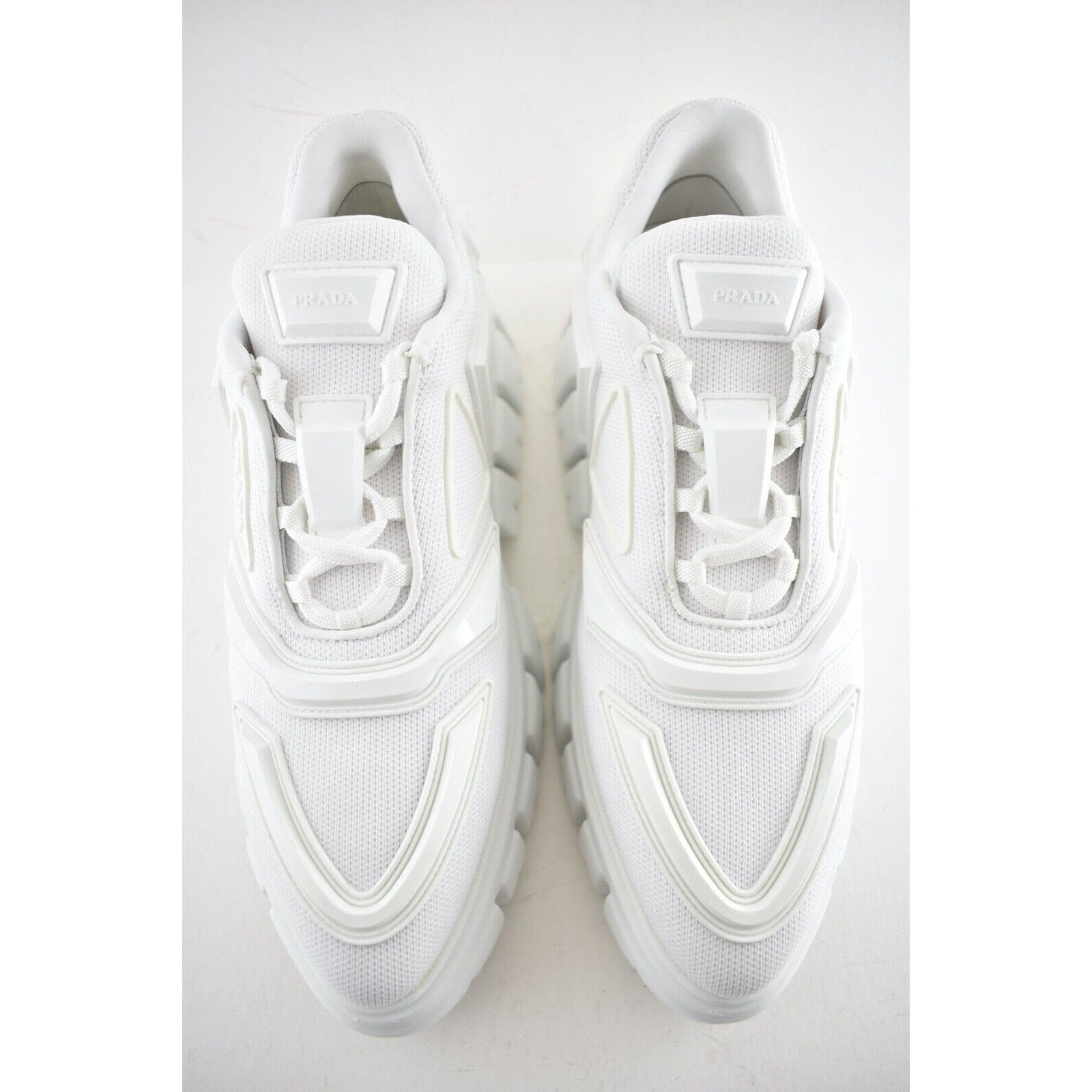 Prada Prada Monolith Sole White Platform Flat Low Sneaker 38.5 Size US 8.5 / IT 38.5 - 7 Thumbnail