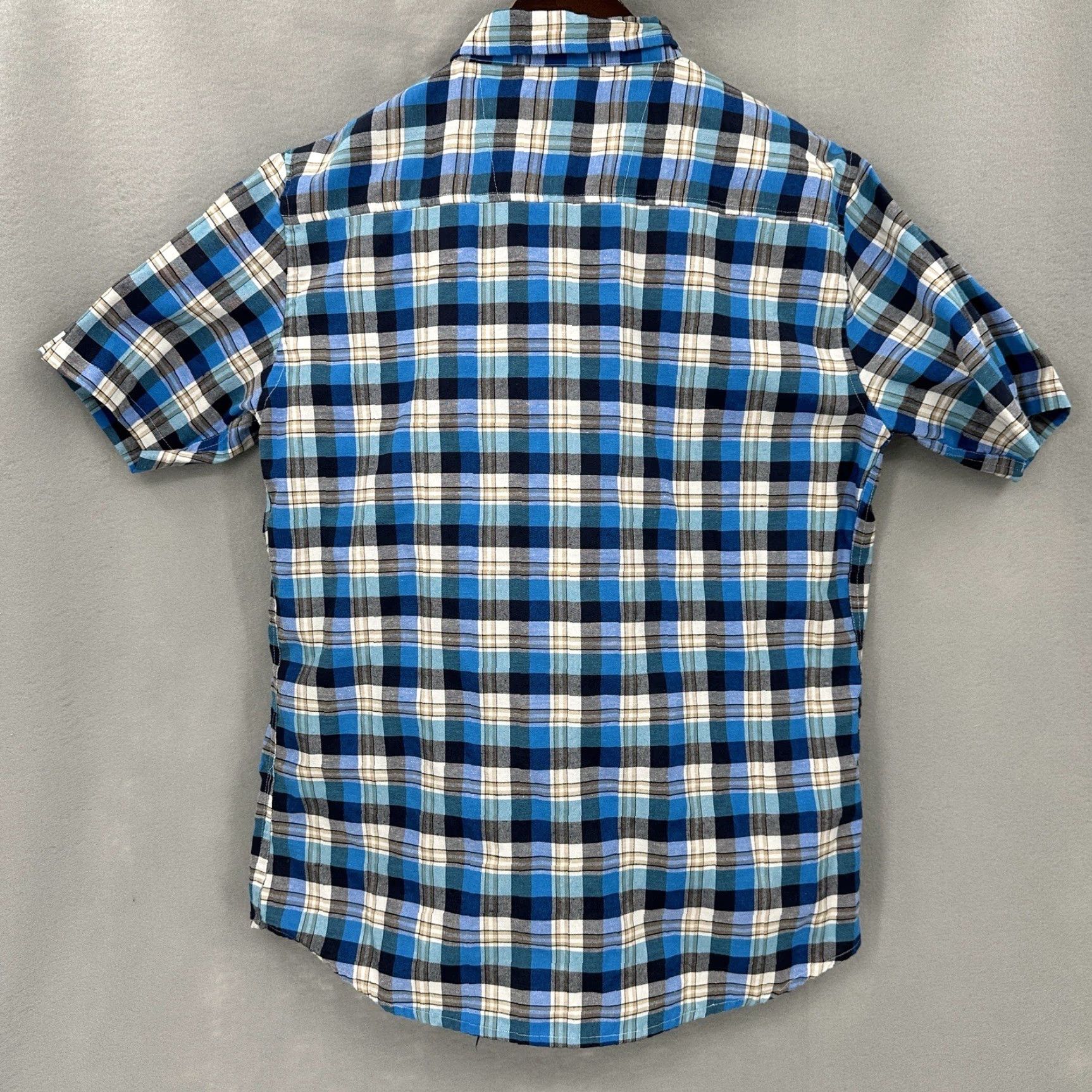 Phat Farm VINTAGE Phat Farm Shirt Mens L Short Sleeve Plaid Blue Cotton Blend Button-Up Casual Hip Hop Retro 90s Mens Shirt Size US L / EU 52-54 / 3 - 5 Thumbnail