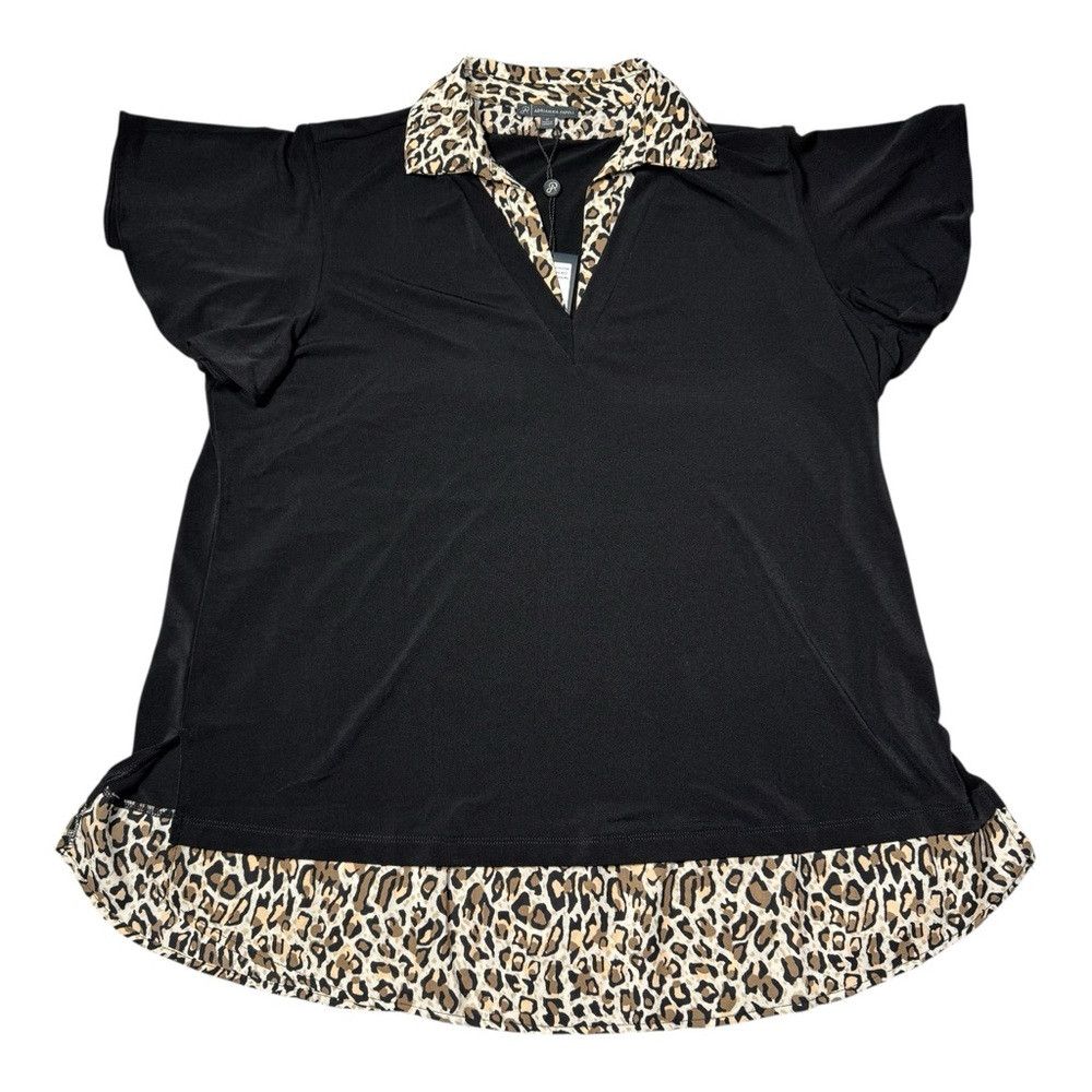 Adrianna Papell NWT New $89 Adrianna Papell V-Neck Flutter Sleeve Black ani Size XL / US 12-14 / IT 48-50 - 2 Thumbnail