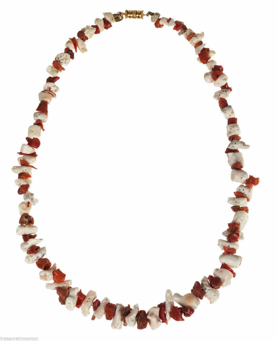 Designer Les Bernard Red & White Mediterranean Nugget Coral Necklace Size ONE SIZE - 2 Thumbnail