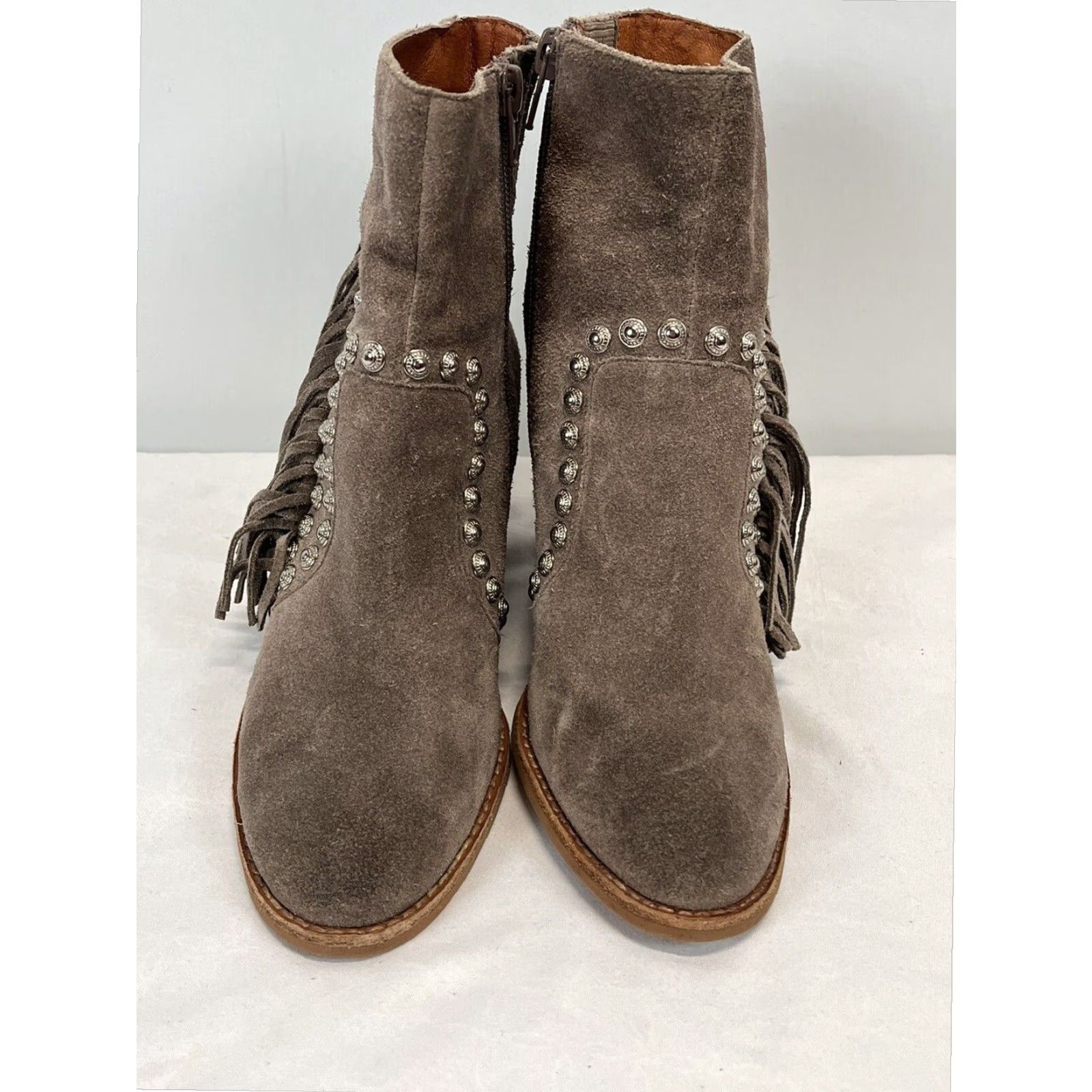 Jeffrey Campbell Jeffrey Campbell Free People Suede Fringe Booties Tan Taupe Sz 5 Womens Size US 5 / IT 35 - 3 Thumbnail