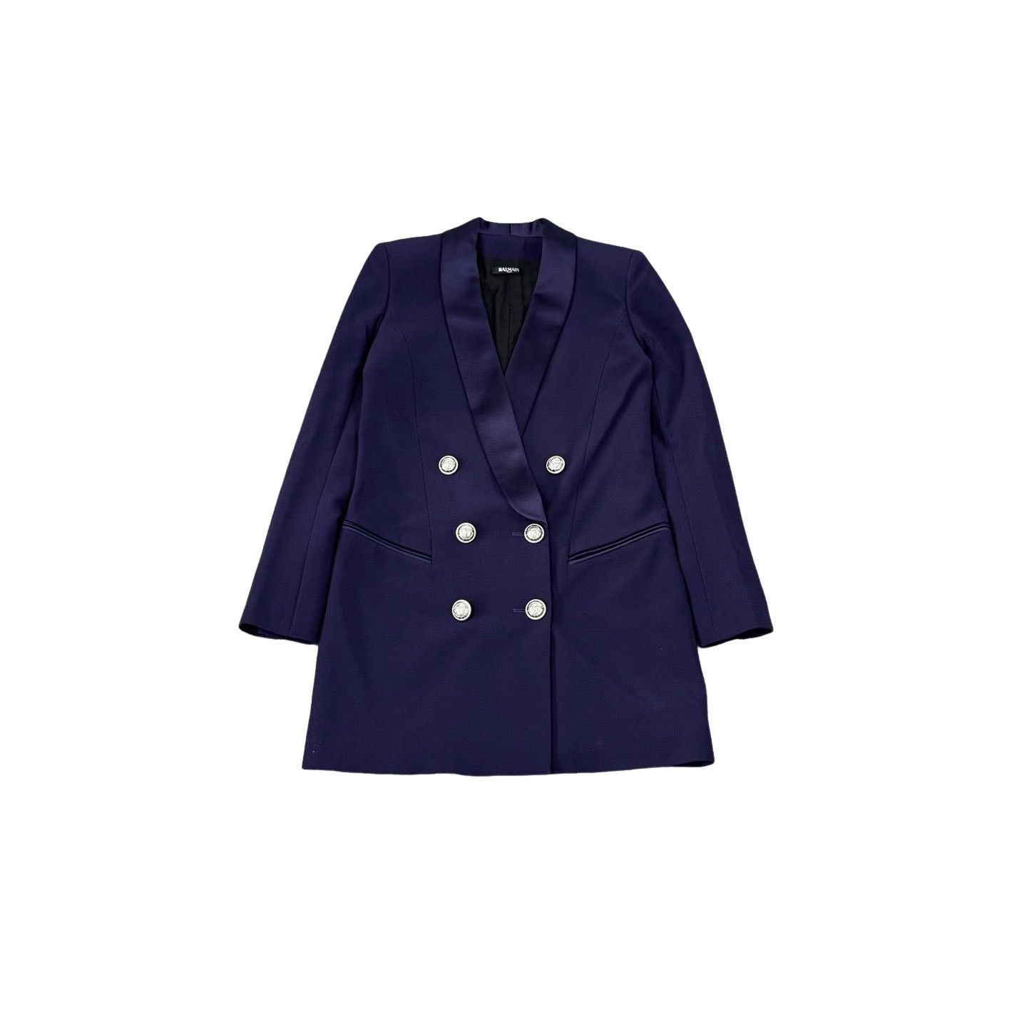 Balmain Balmain Satin Shawl Collar Double Breasted Blazer Size 36 Size XS / US 0-2 / IT 36-38 - 1 Thumbnail