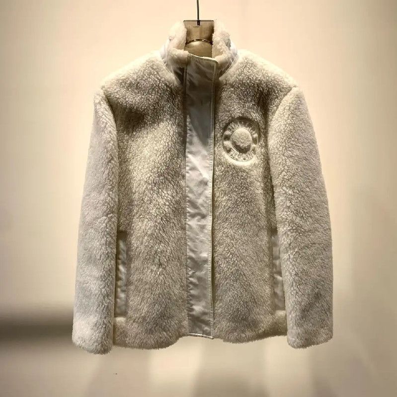 Burberry White Fleece Men's Outerwear