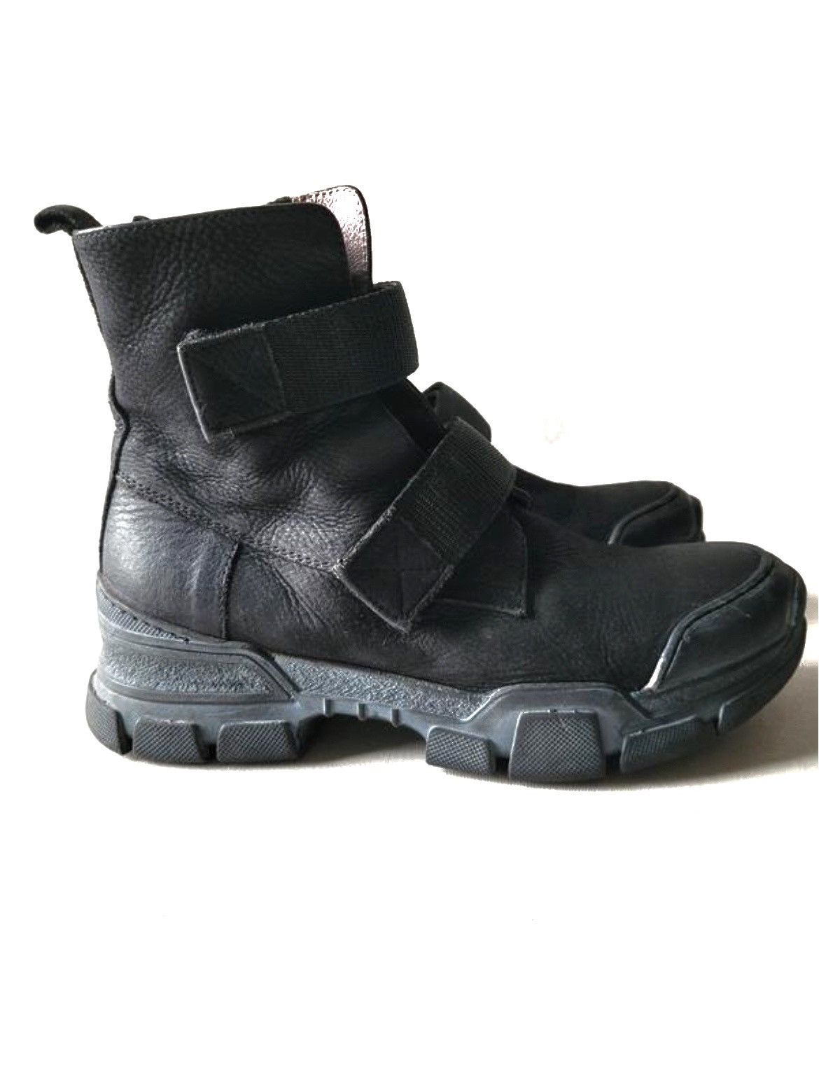 Lofina 732 leather nubuck avantgarde combat velcro boots