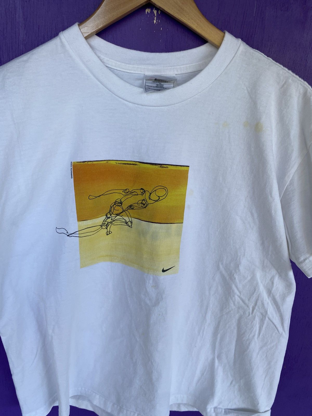 Nike Vintage 90s Nike running sketch art tee Size US M / EU 48-50 / 2 - 3 Thumbnail