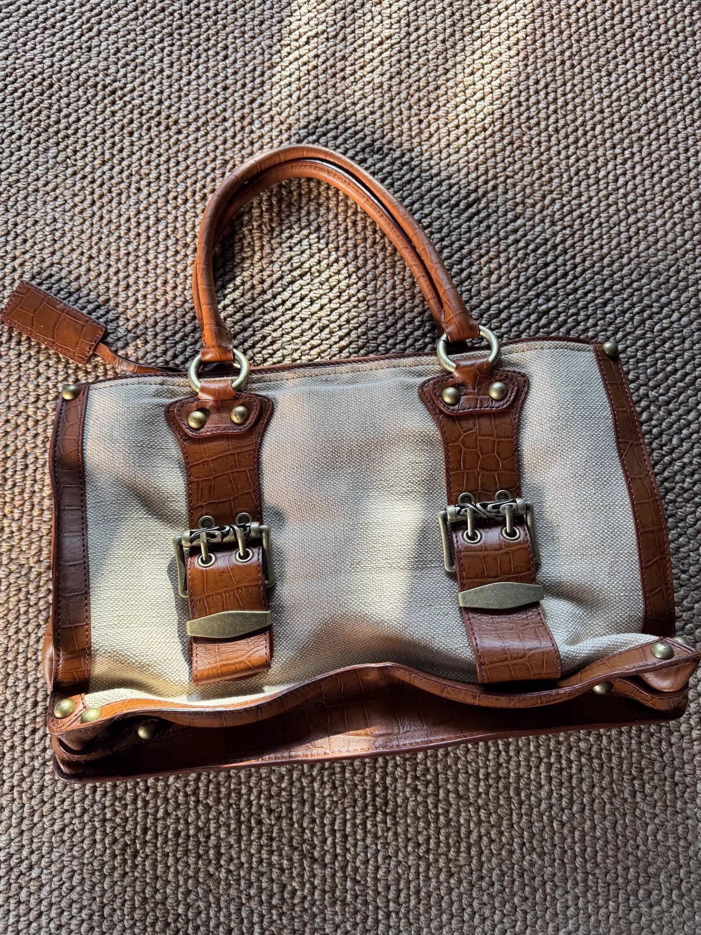 Just Cavalli Just Cavalli Vintage Canvas & Leather Armpit Handbag Size ONE SIZE - 4 Thumbnail