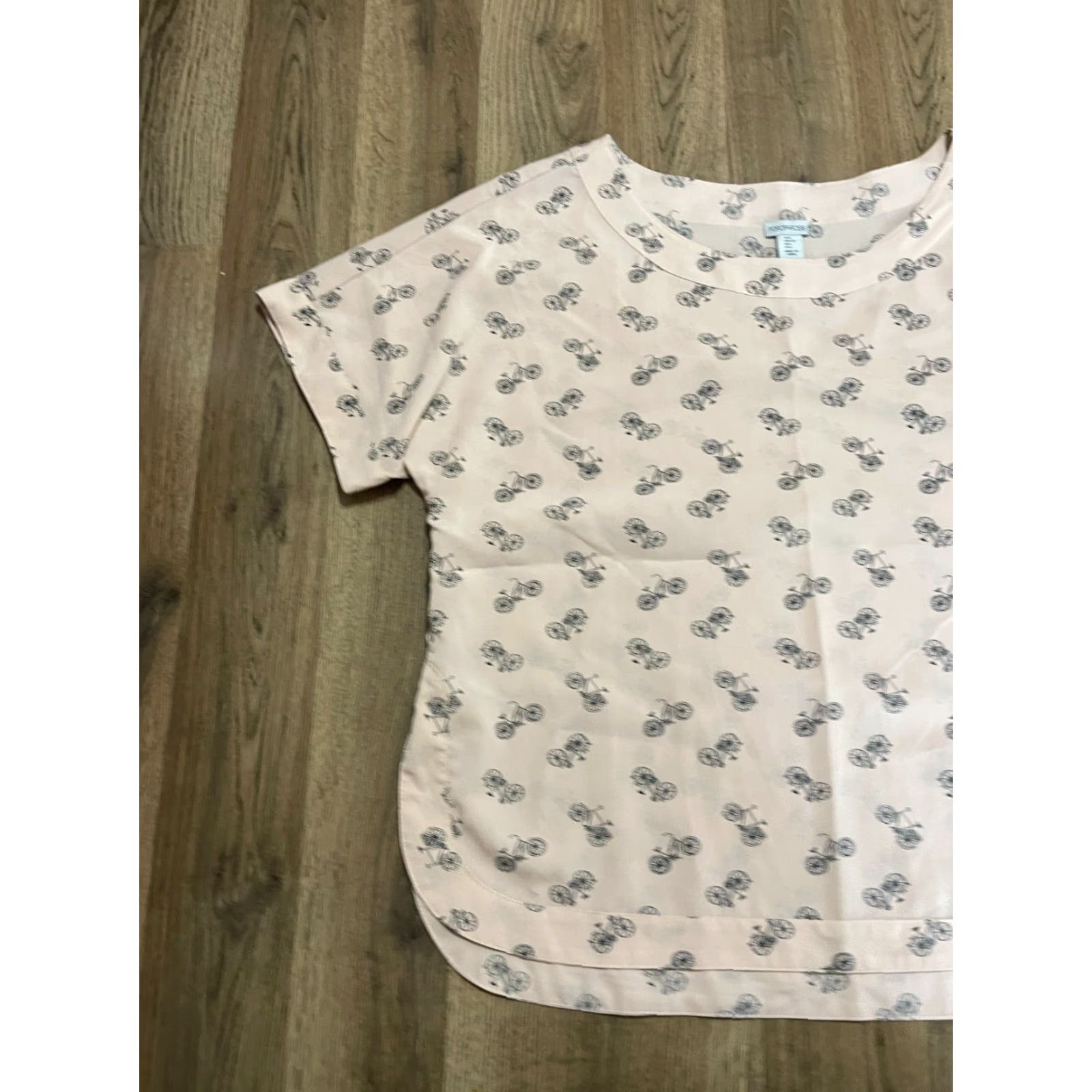 Pinko Porophrose Shirt Women's Large Pink Black Bikes Short Sleeve Shirt Size L / US 10 / IT 46 - 3 Thumbnail