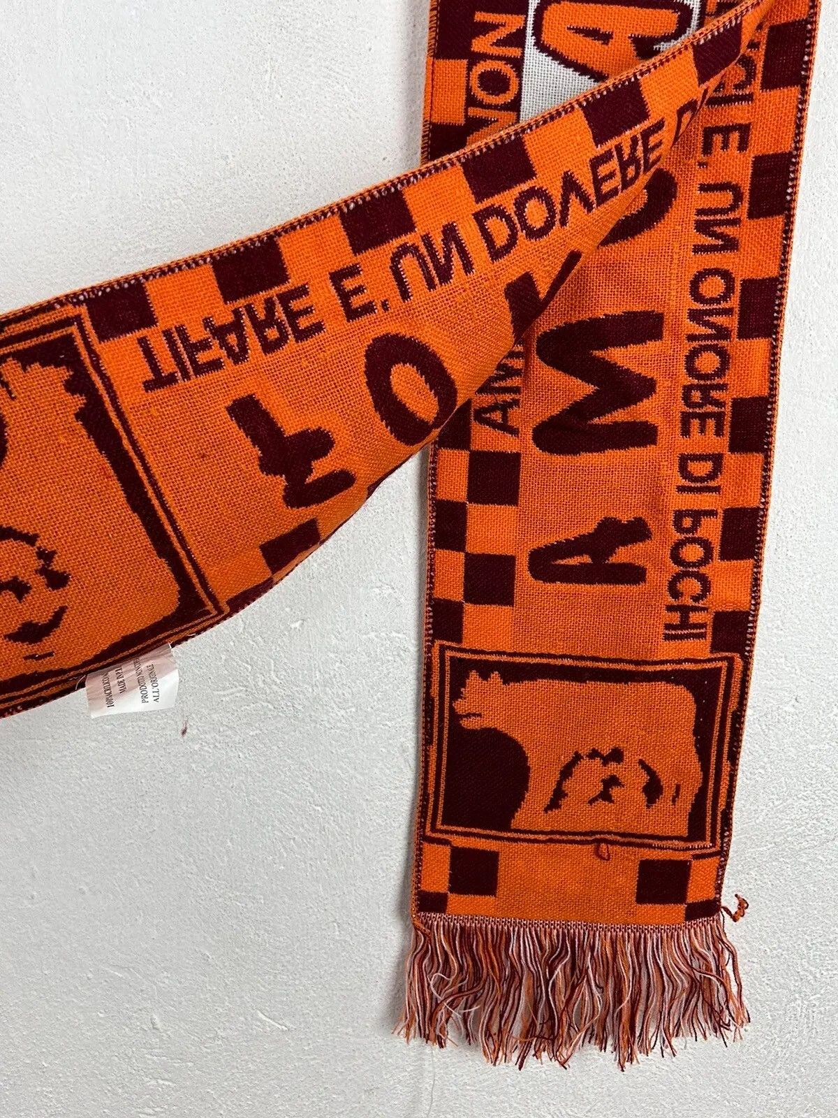 Vintage 90s VIntage Forza Roma FC Soccer Fanwear Scarf Size ONE SIZE - 6 Thumbnail