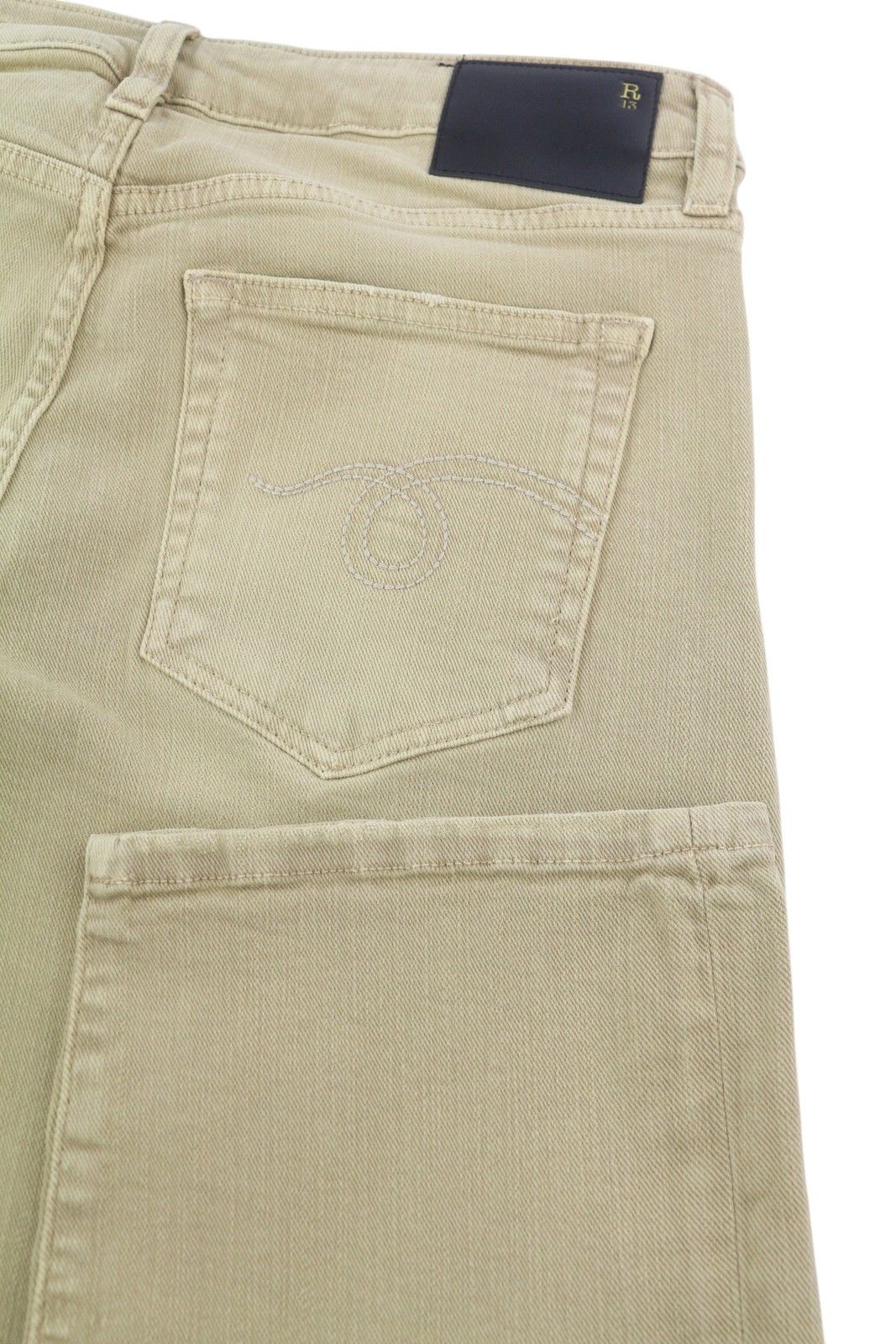 R13 BOY STRAIGHT 28 Khaki Stretch Denim Cropped 86302 Size 28" / US 6 / IT 42 - 6 Thumbnail