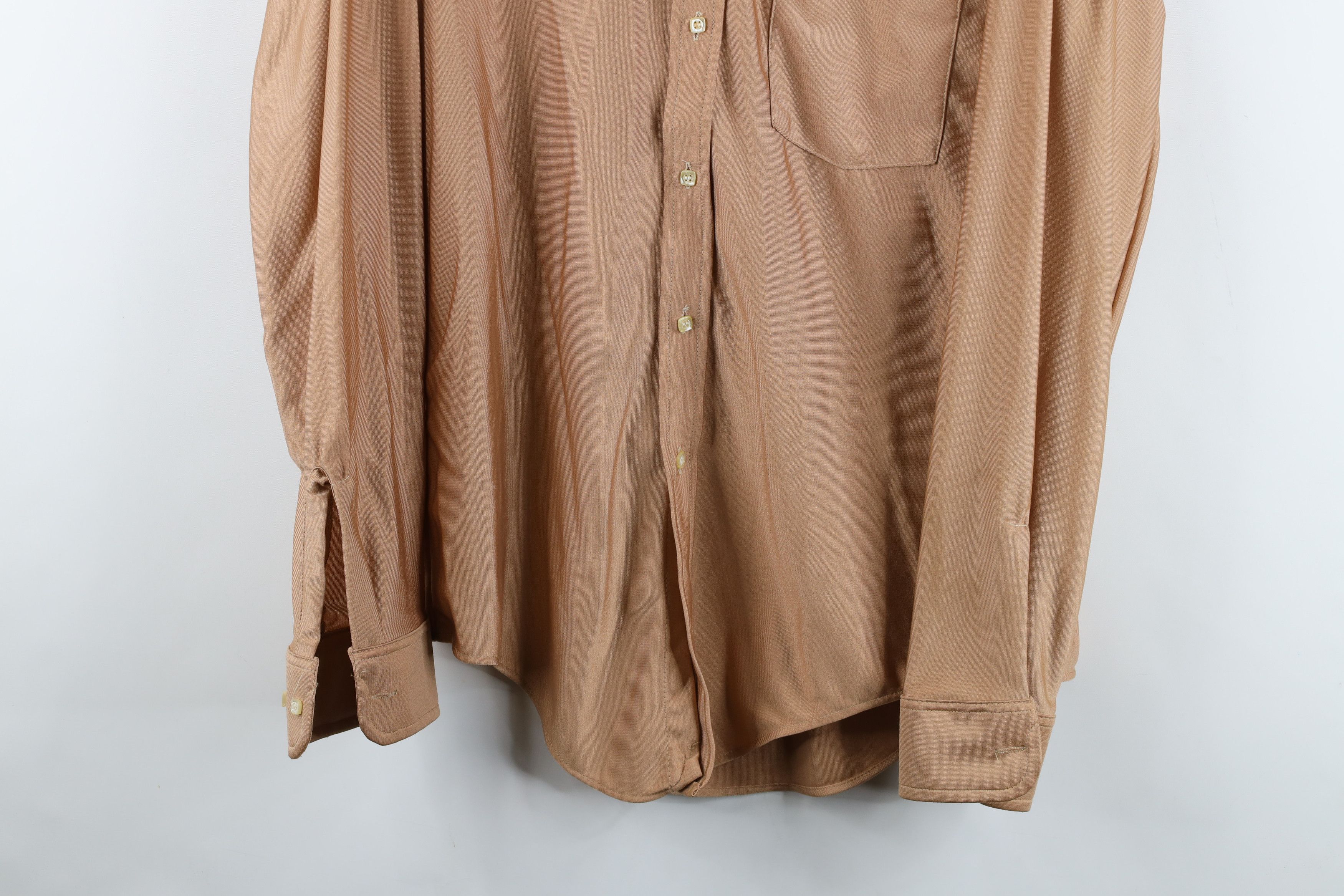 Vintage Vintage 70s Streetwear Knit Collared Button Shirt Brown USA Size US M / EU 48-50 / 2 - 3 Thumbnail