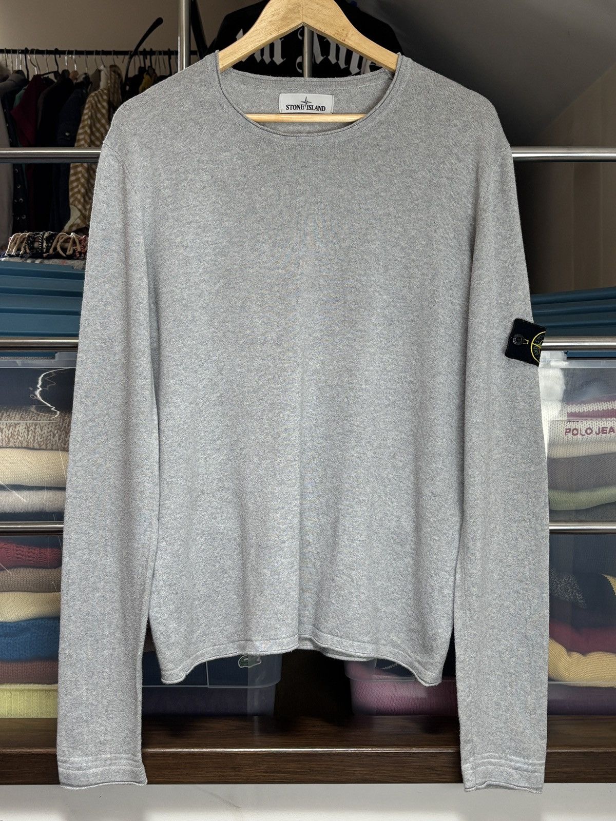 Stone Island Stone Island Vintage Grey Long Sleeve Thin Cotton Sweater Size US L / EU 52-54 / 3 - 1 Thumbnail