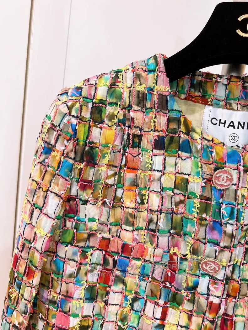 Chanel Chanel Colourful mosaic coat Size XXS / US 00 / IT 34 - 3 Thumbnail