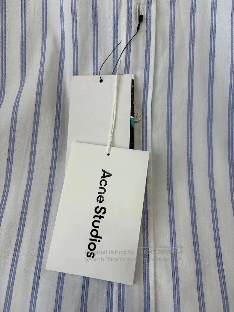 Acne Studios Acne Studios Blue and white striped collar smile embroider Size US XS / EU 42 / 0 - 5 Thumbnail