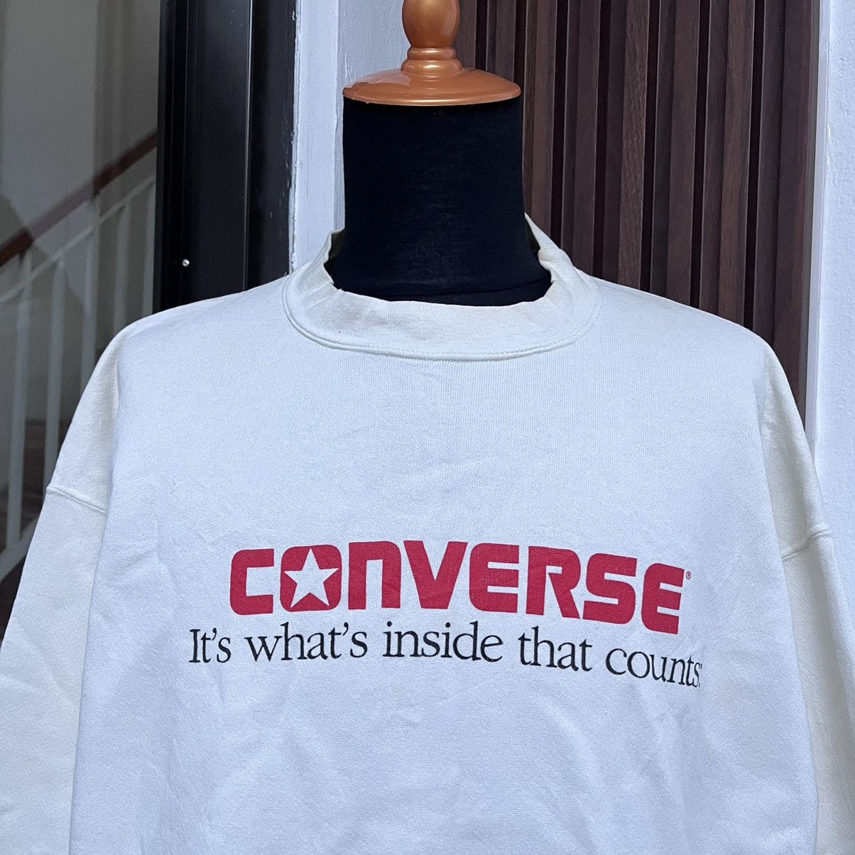 Converse × Vintage 🔥Rare🔥 Converse Made In U.S.A Sweatshirt Big Script Logo Size US XL / EU 56 / 4 - 3 Thumbnail