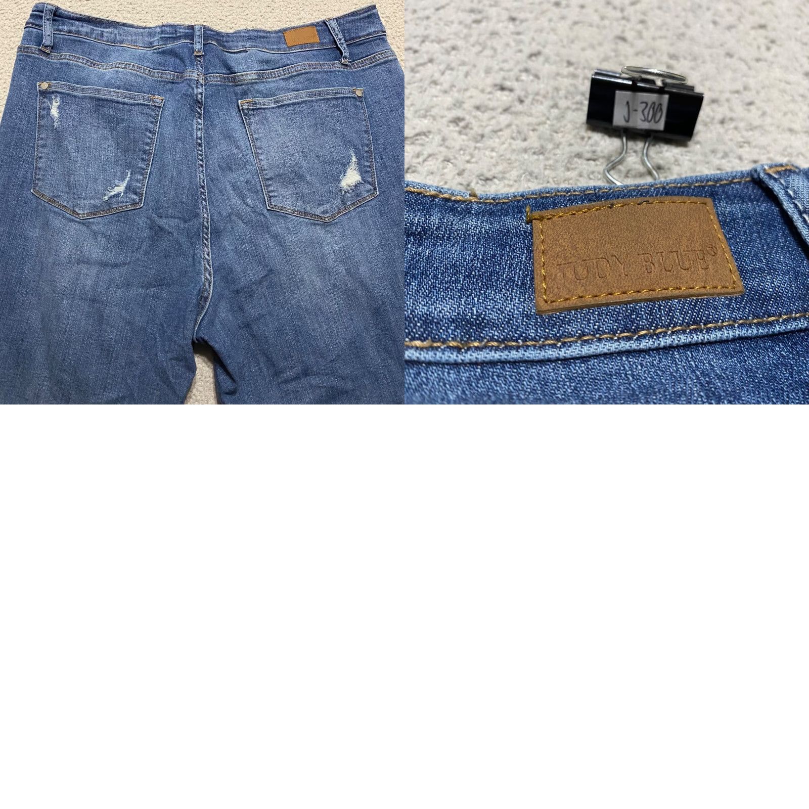 Vintage Judy Blue Jeans Womens 20W High Rise Skinny Denim Distressed 5-Pocket Blue 26in Inseam Plus Size Size 42" / US 20 - 9 Thumbnail