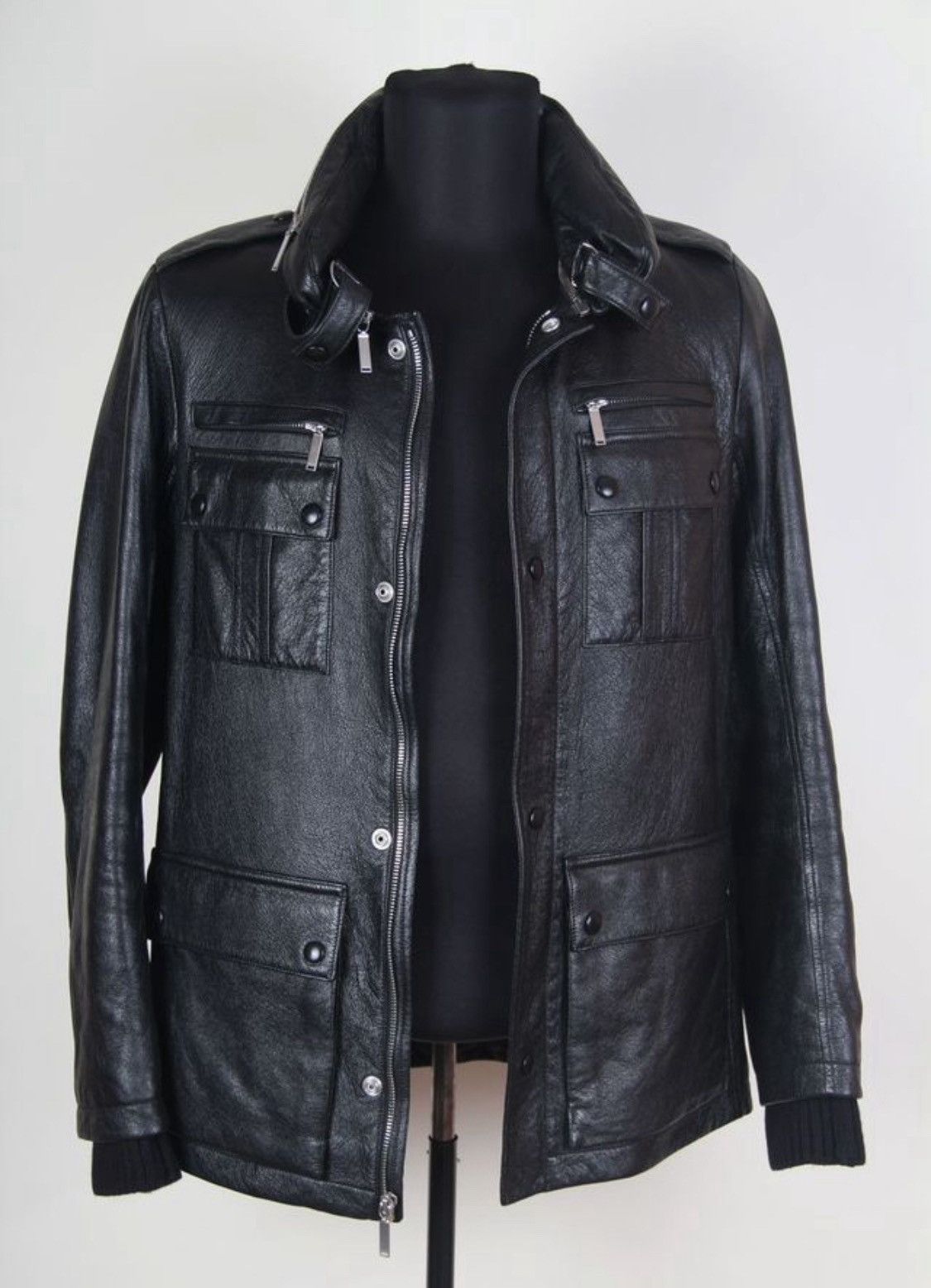 Saint Laurent Paris Saint Laurent Leather Biker All Over Pocket Detail Jacket Size US M / EU 48-50 / 2 - 2 Thumbnail