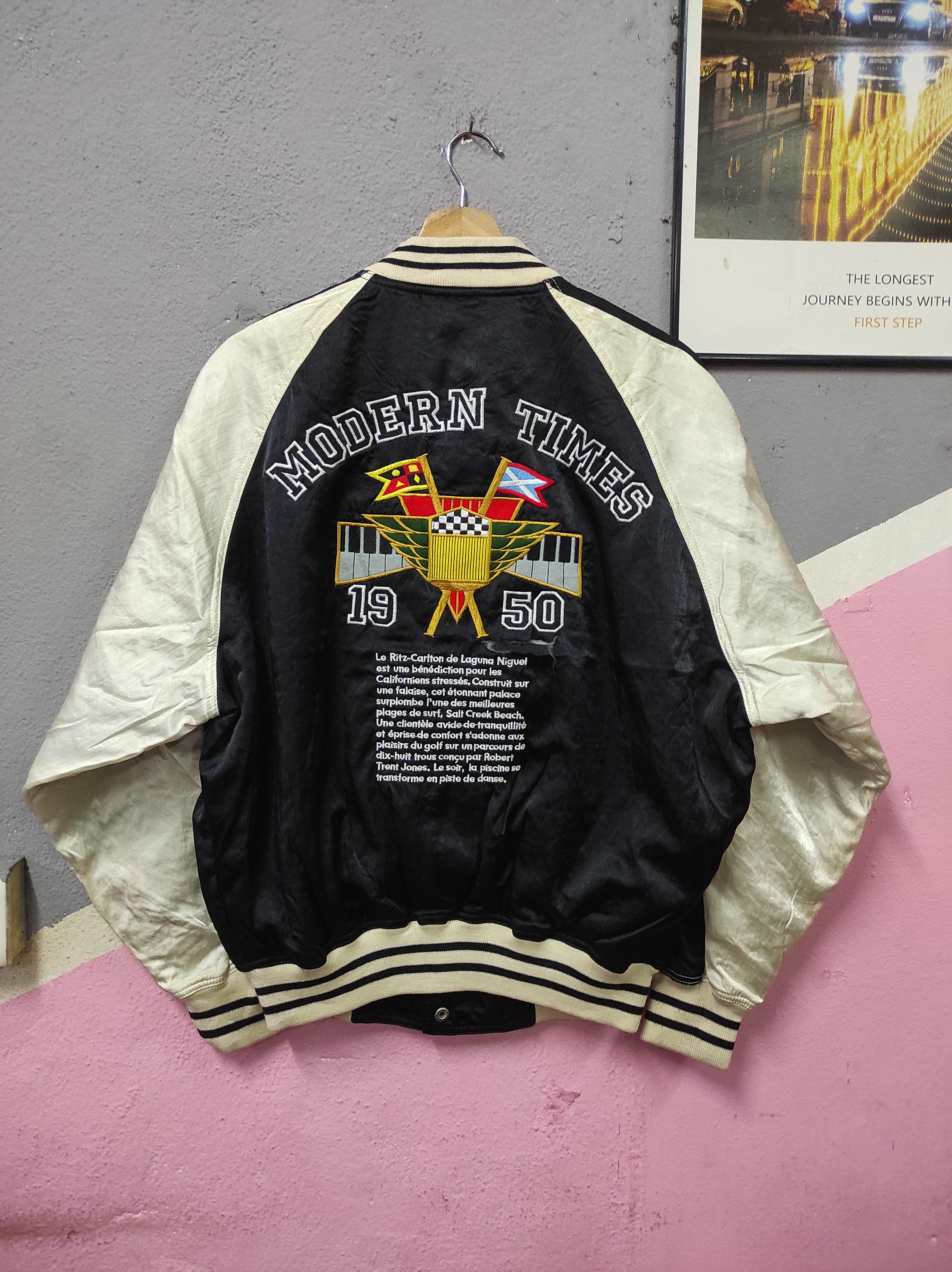 Japanese Brand × Vintage MODERN TIMES 1950 EMBROIDERY LOGO SUKAJAN JACKET DISTRESSED Size US M / EU 48-50 / 2 - 1 Thumbnail