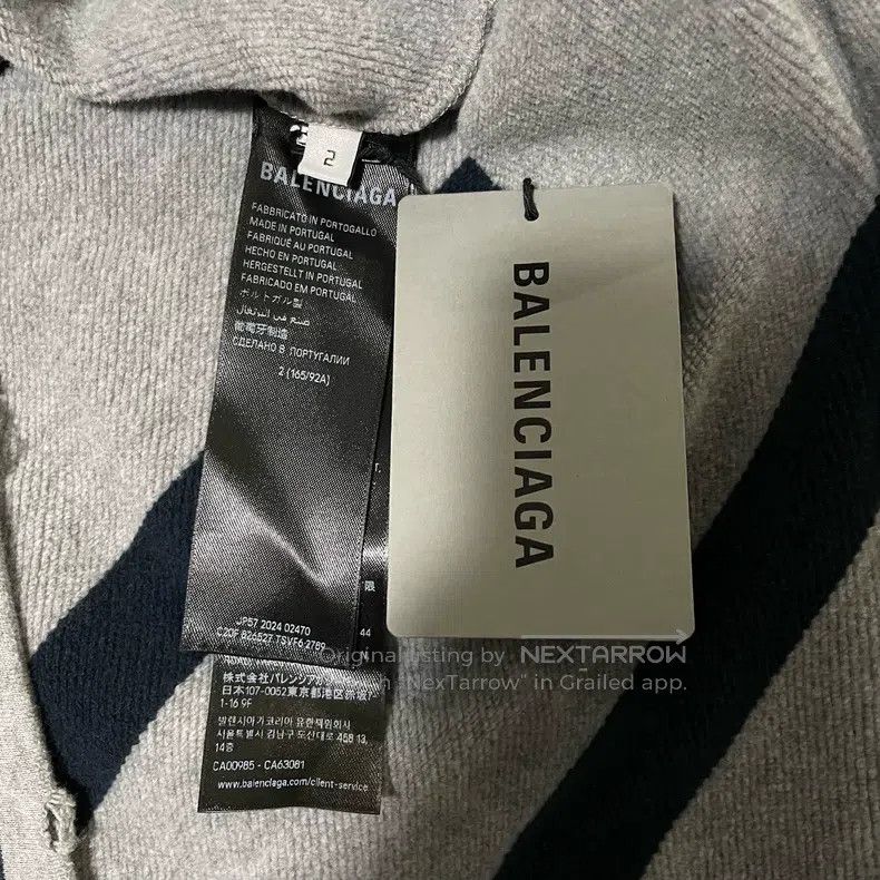 Balenciaga Balenciaga Gray and blue striped polo short-sleeved shirt Size US M / EU 48-50 / 2 - 4 Thumbnail