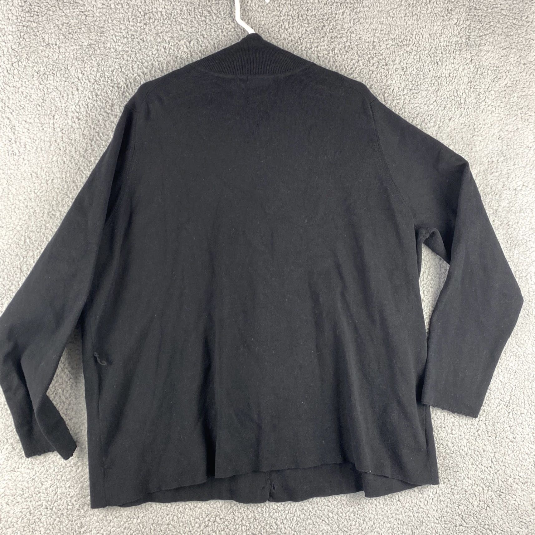 Eddie Bauer Eddie Bauer Cardigan Sweater Women 3XL Black Front Button Up Cotton Mock Neck 42-10 Womens Size XXL / US 16-18 / IT 52-54 - 6 Thumbnail